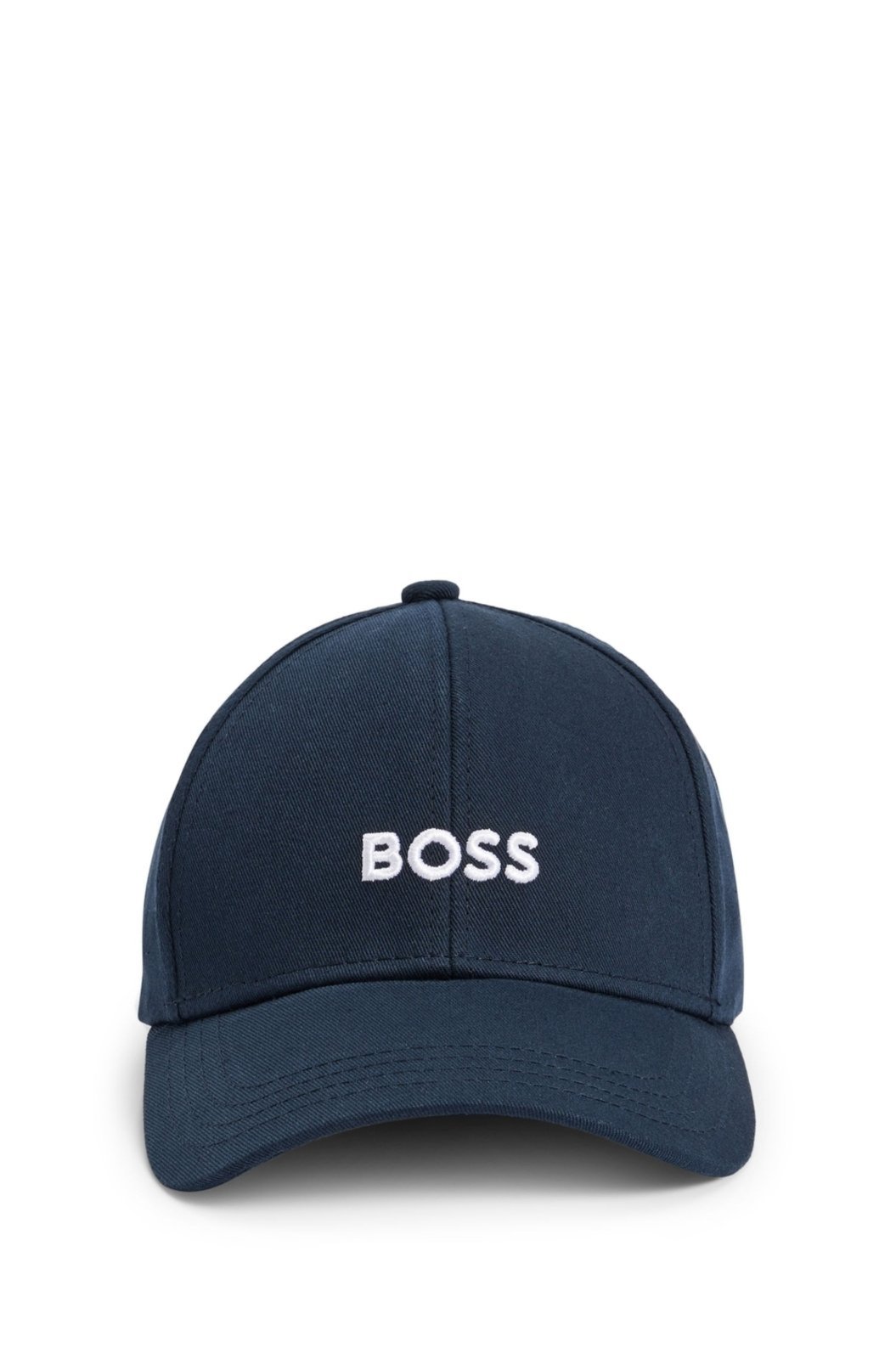 Boné De Seis Painéis Em Sarja De Algodão Com Logo Bordado Azul-Marinho – ÚNICO