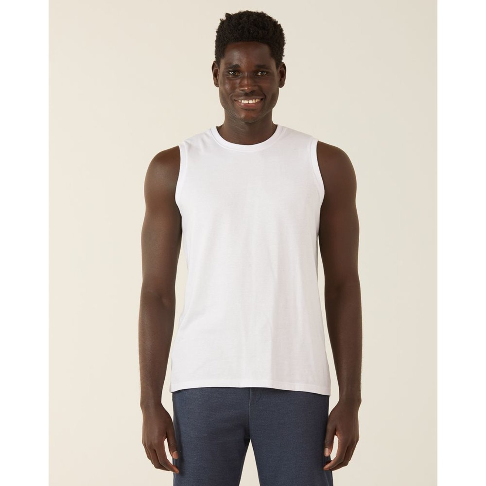 Vista 3 Regata Básica Masculina Cava Ajustada Em Algodão Malwee preto Malwee preto
