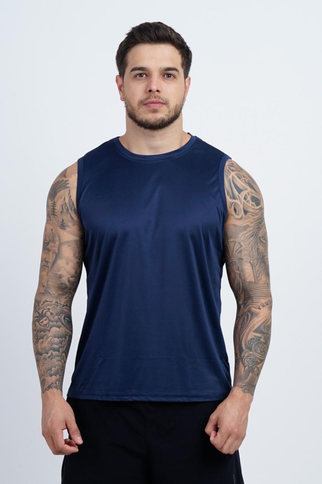 Vista 2 Regata SH Fashion Masculino Marinho Confortável Para Treino azul marinho SH FASHION azul marinho