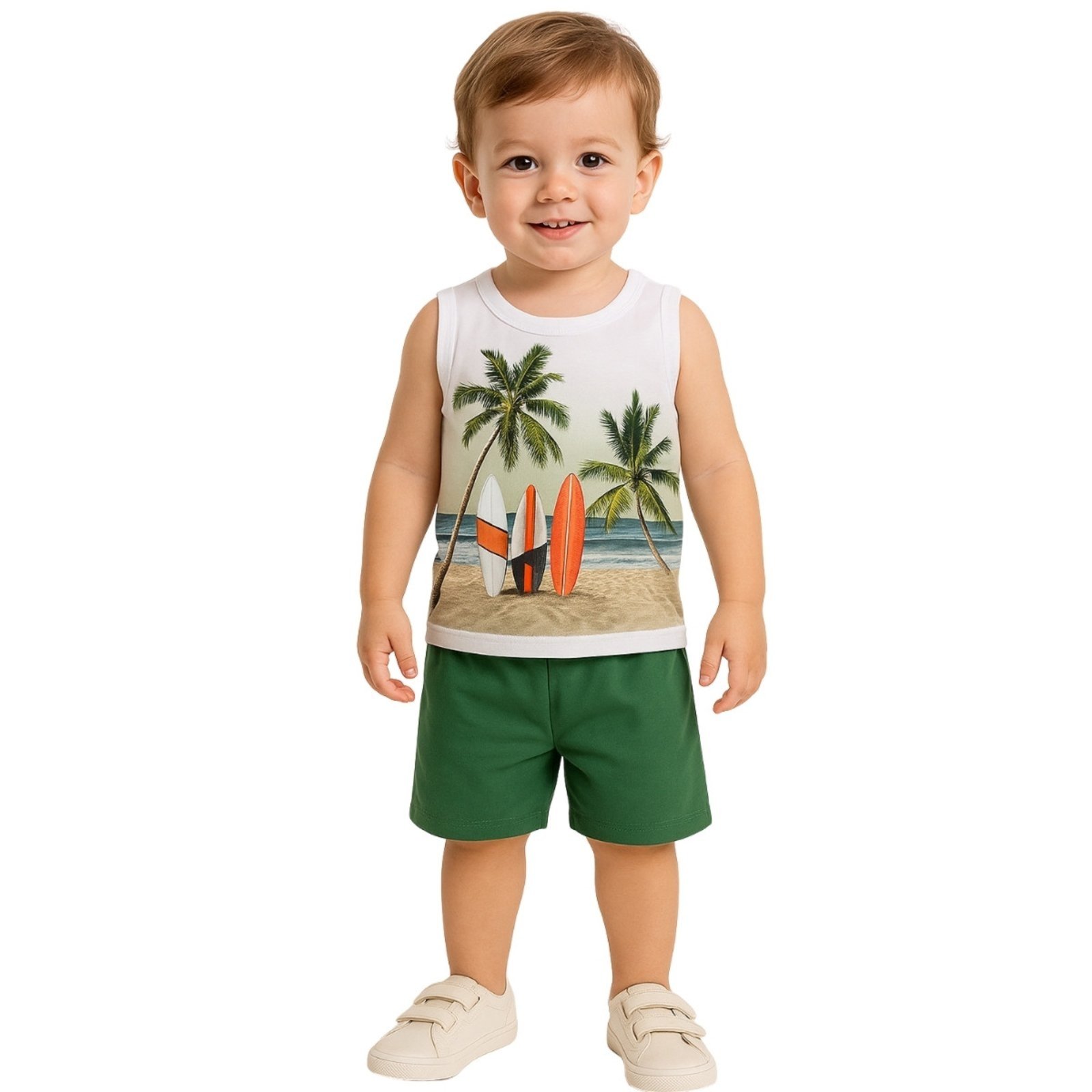 Infantil – Conjunto 2pçs Regata Kyly Praia Branco