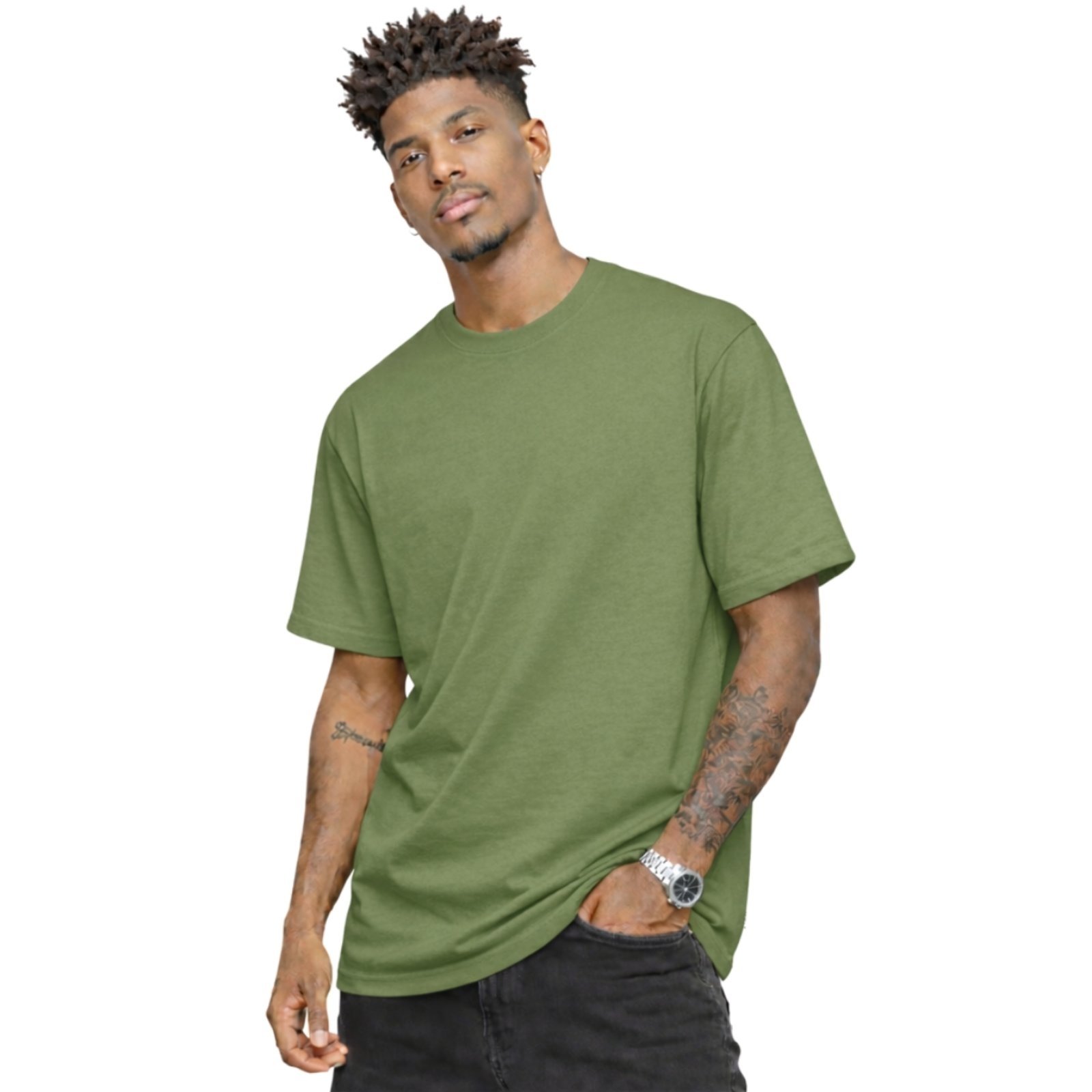 Camiseta Basica Lisa Algodão Gola Redonda Masculina
