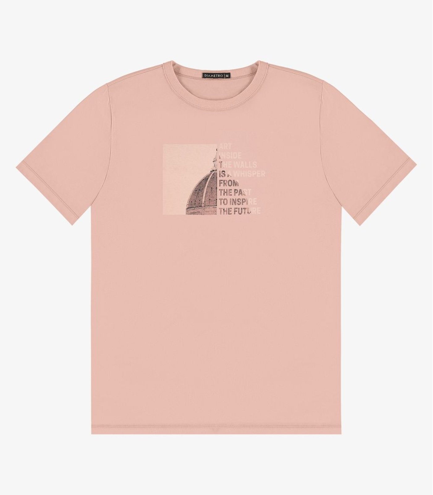 Camiseta Masculina em Meia Malha Diametro Rosa