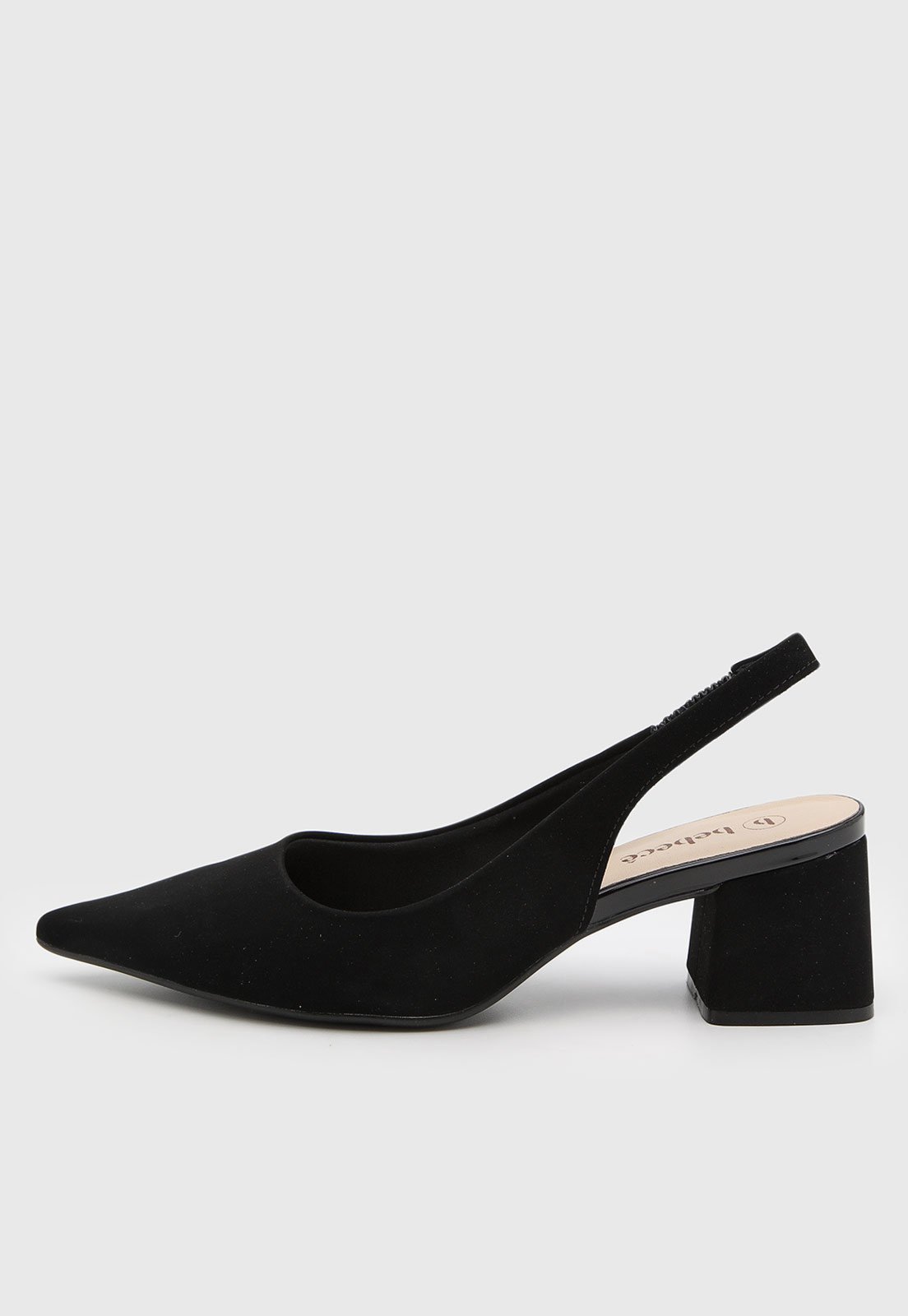 Scarpin Feminino cê Salto Bloco Slingback Preto