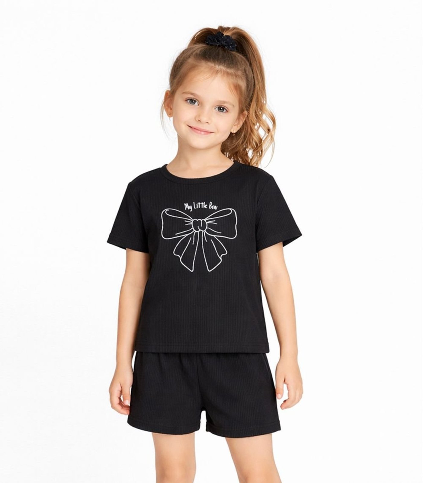 Infantil - Conjunto Menina Blusa E Short Select Preto