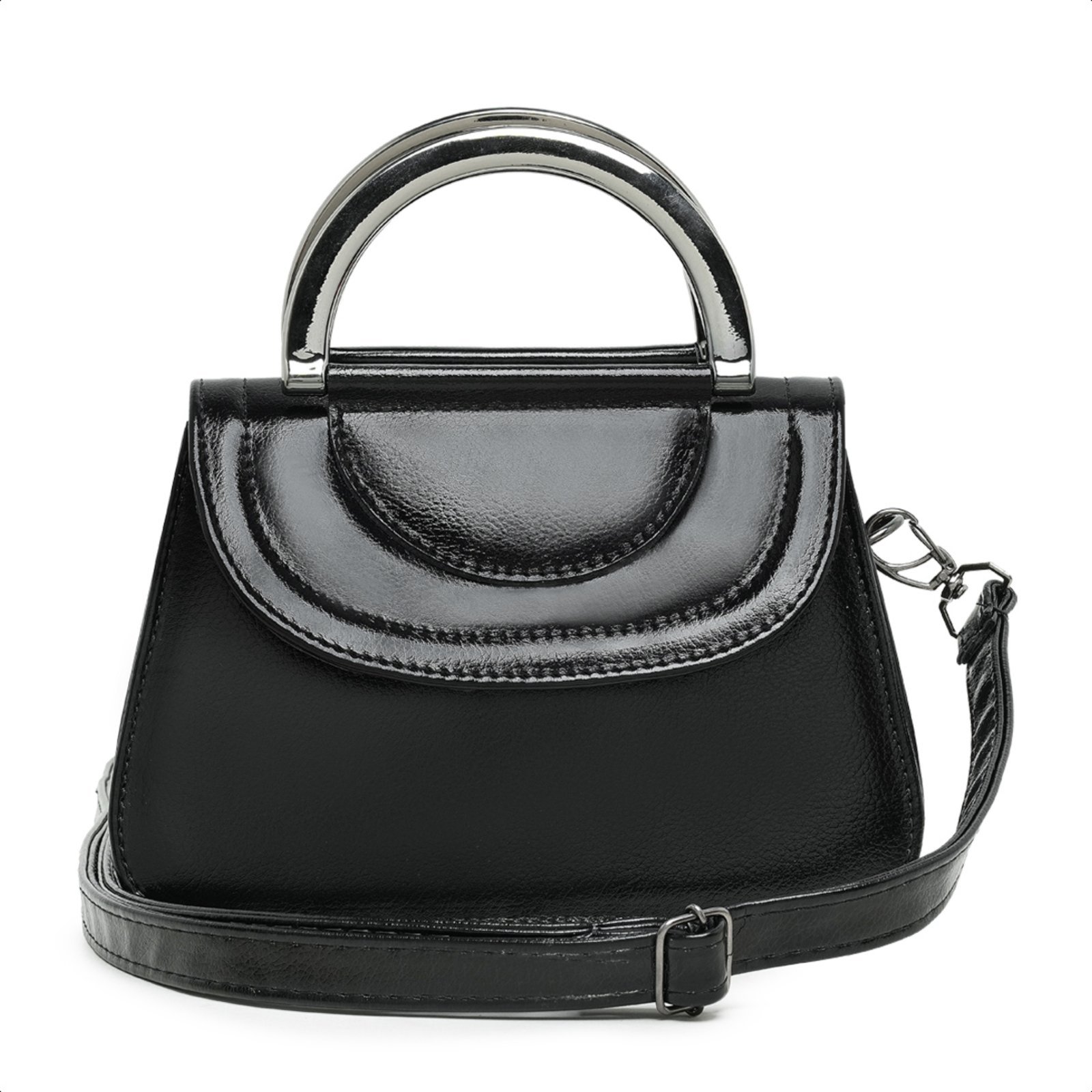 Bolsa Feminina Clutch Preta Pequena Alça De Mão E Ombro Removível Carmelo Shoes