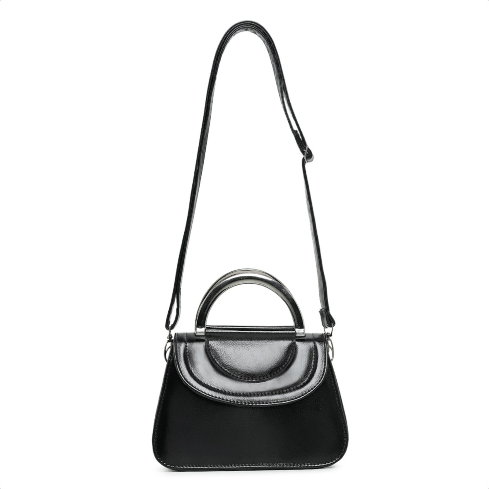 Vista 3 Bolsa Feminina Clutch Preta Pequena Alça De Mão E Ombro Removível CARMELO SHOES preto CARMELO SHOES preto