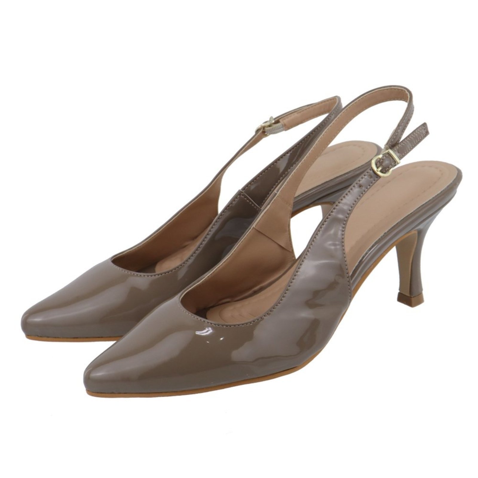 Sapato Social Feminino Scarpin Salto Baixo Fino 6031 Taupe