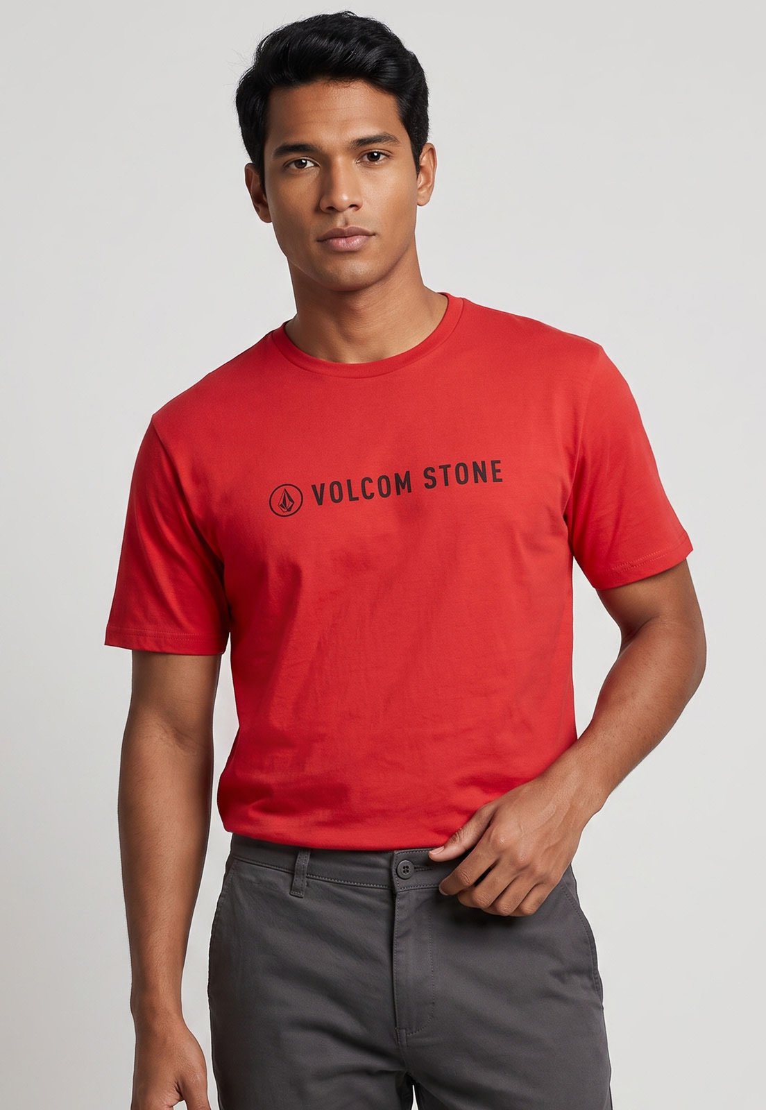 Camiseta Masculina Volcom Head Me Up Vermelha