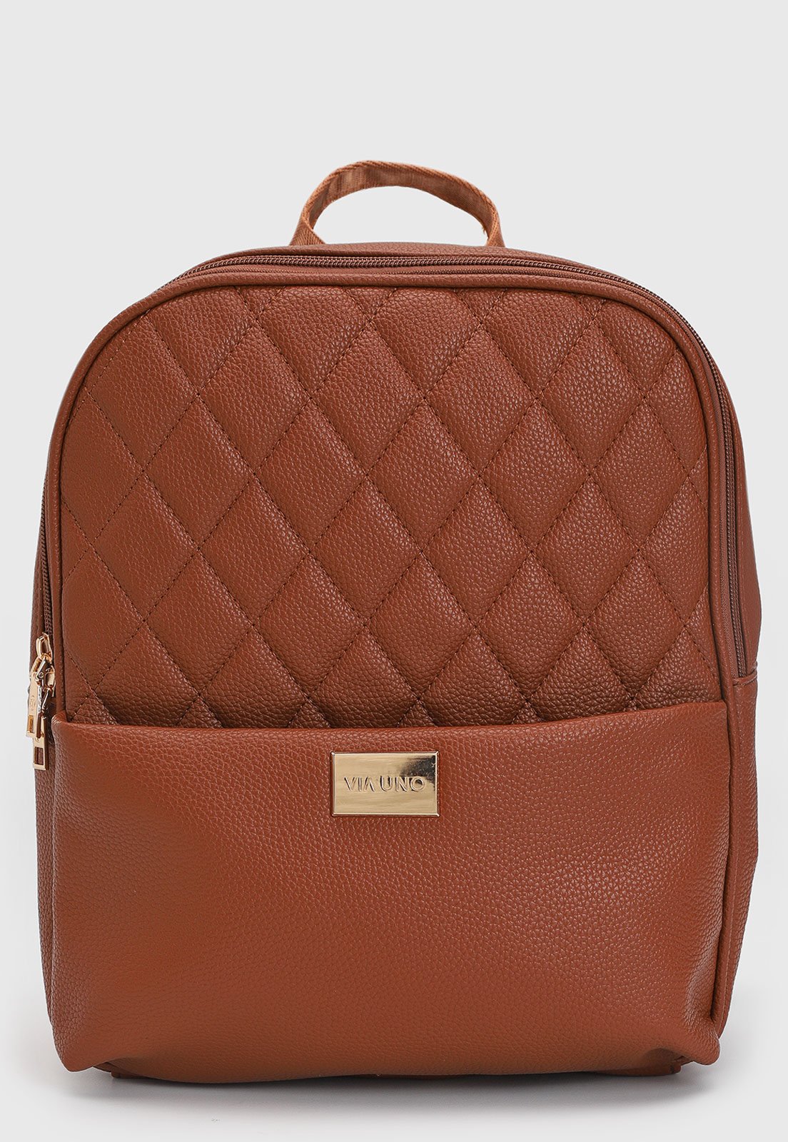 Mochila Feminina VIA UNO Matelassê Marrom