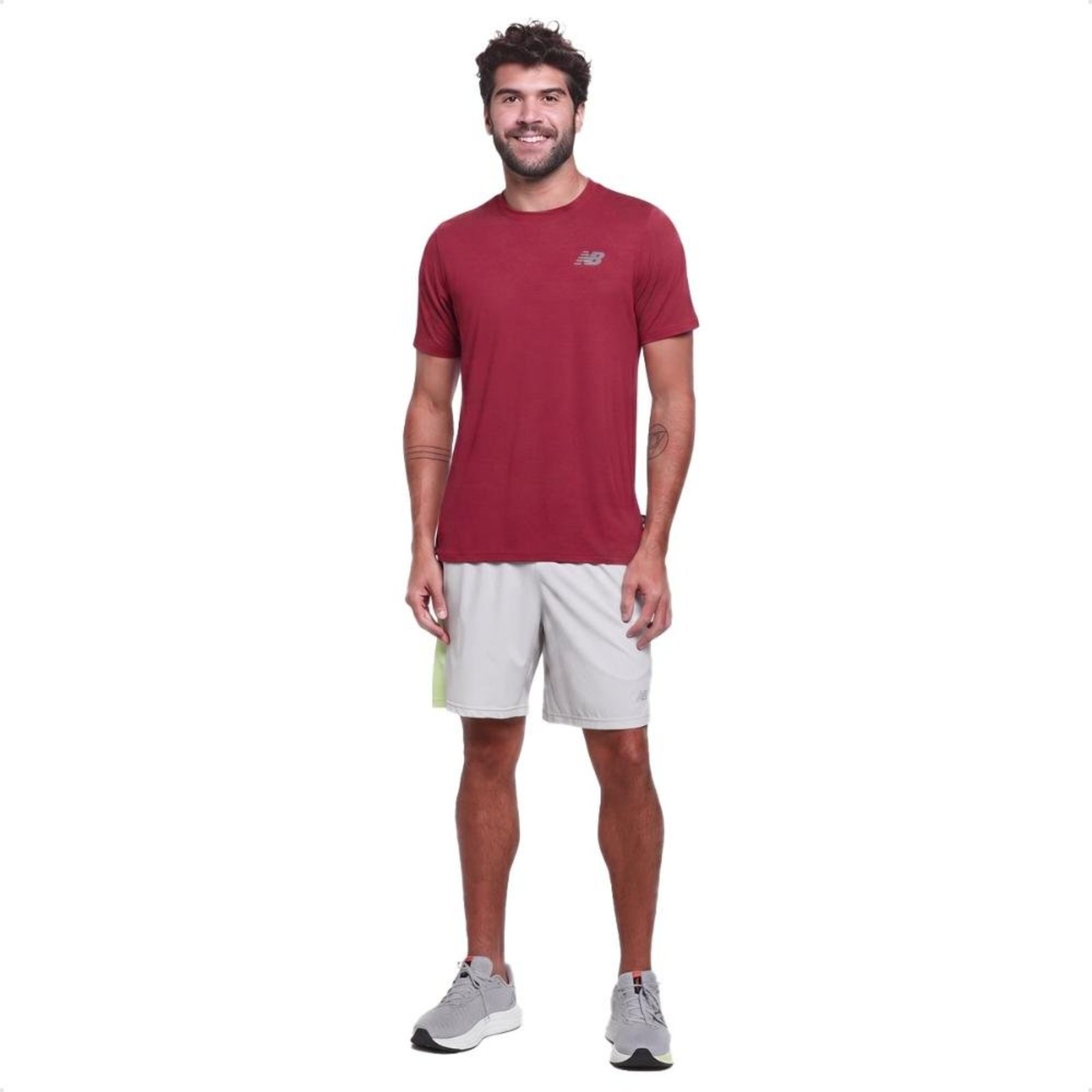 Camiseta New Balance Active Logo Masculina Vinho