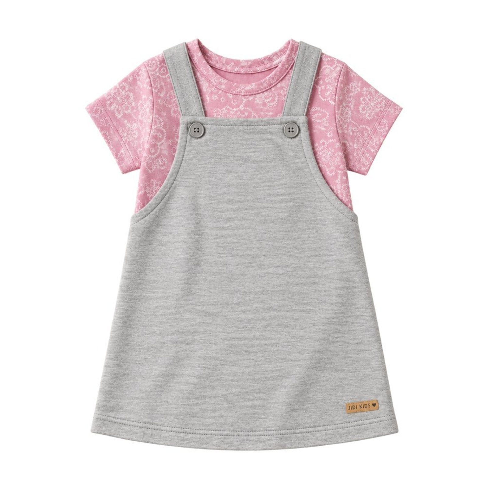 Infantil - Conjunto Menina Blusa Cotton + Salopete Moletinho
