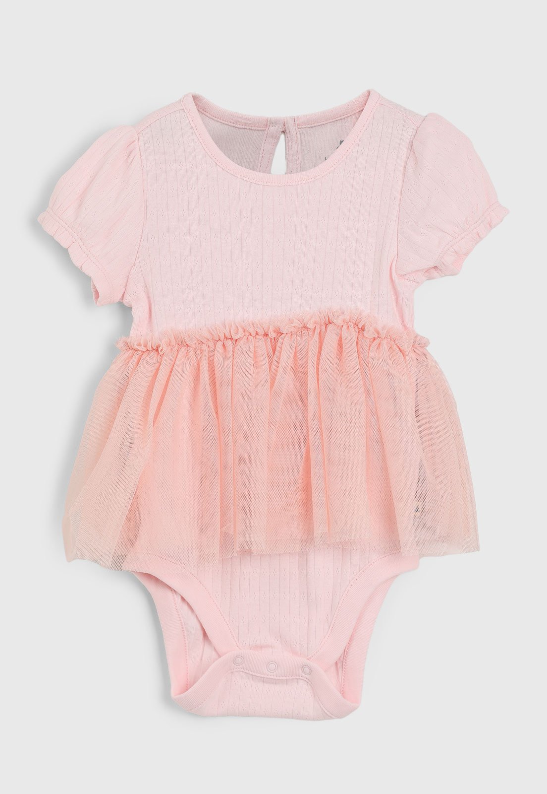 Infantil – Body Manga Curta GAP Saia De Tule Rosa