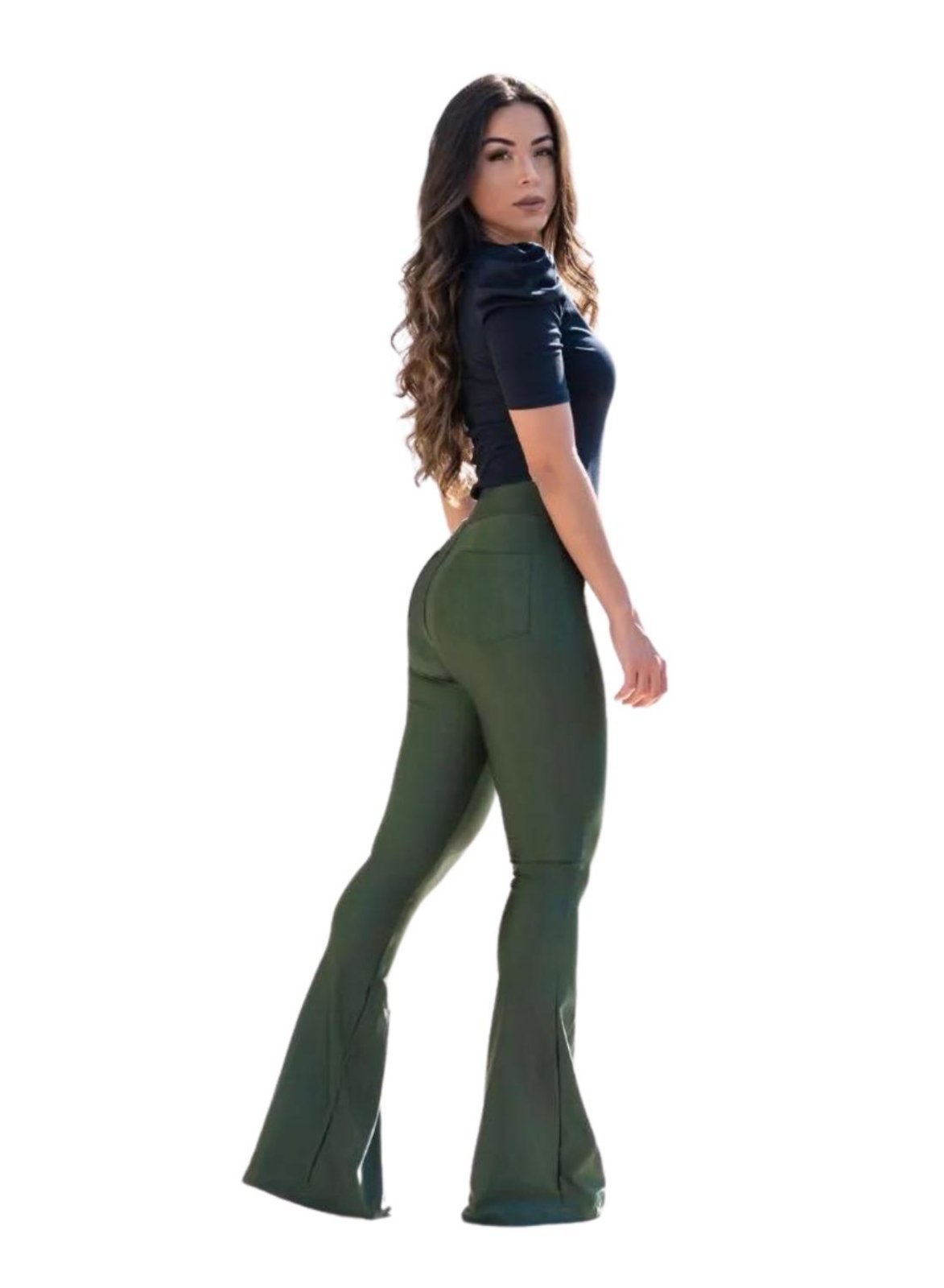 Calça Power Flare Cirre Verde Militar