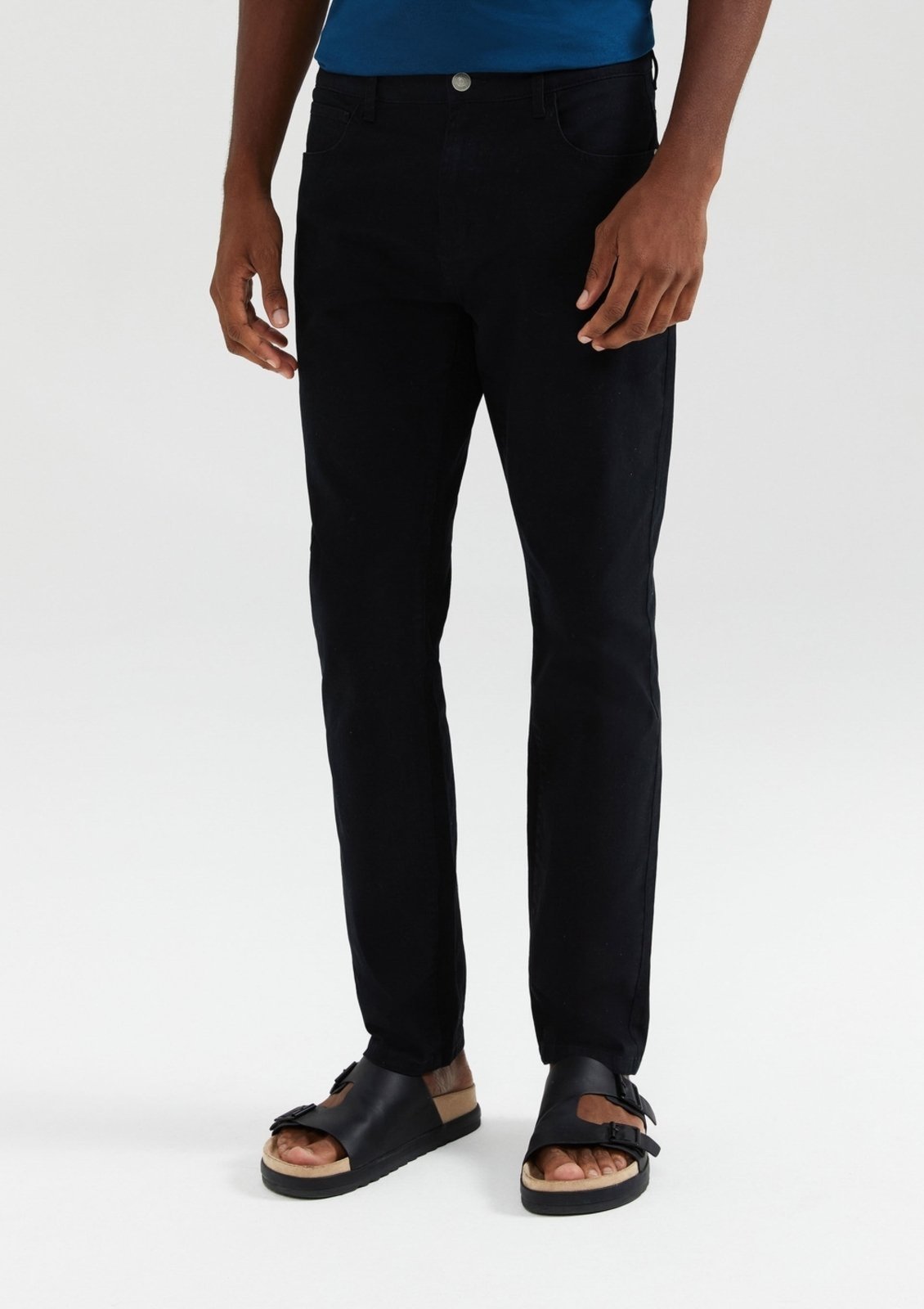 Vista 3 Calça Masculina Slim Em Sarja Hering bege Hering bege