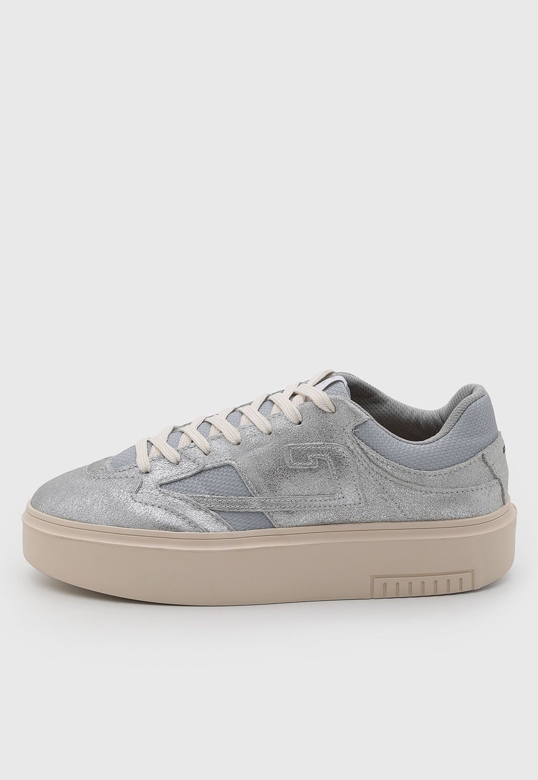 Tênis Feminino Colcci Cadarço Metalizado Prata