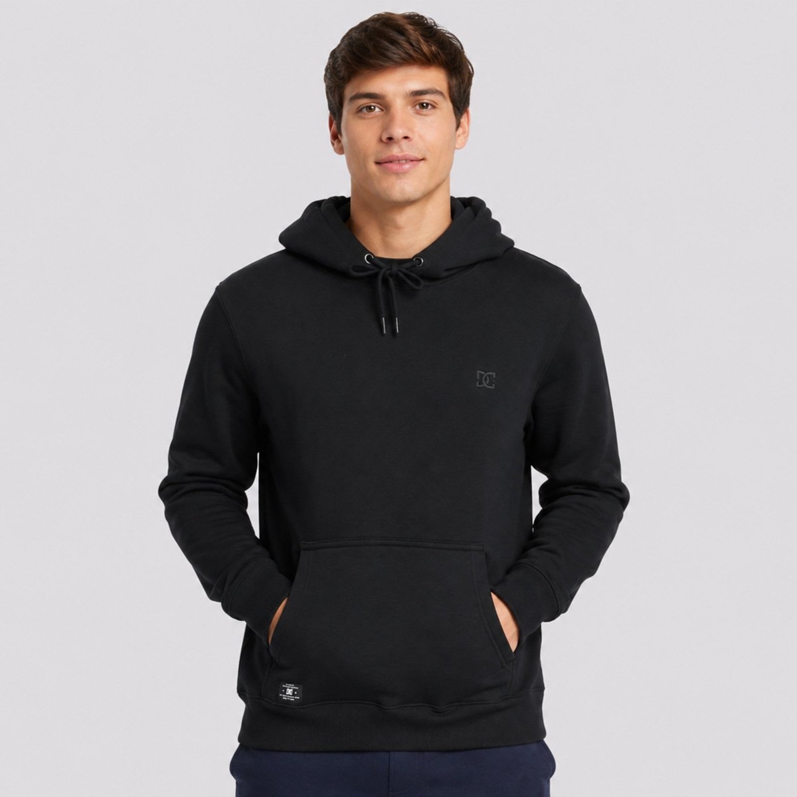 Moletom DC Embroidery Fech Preto