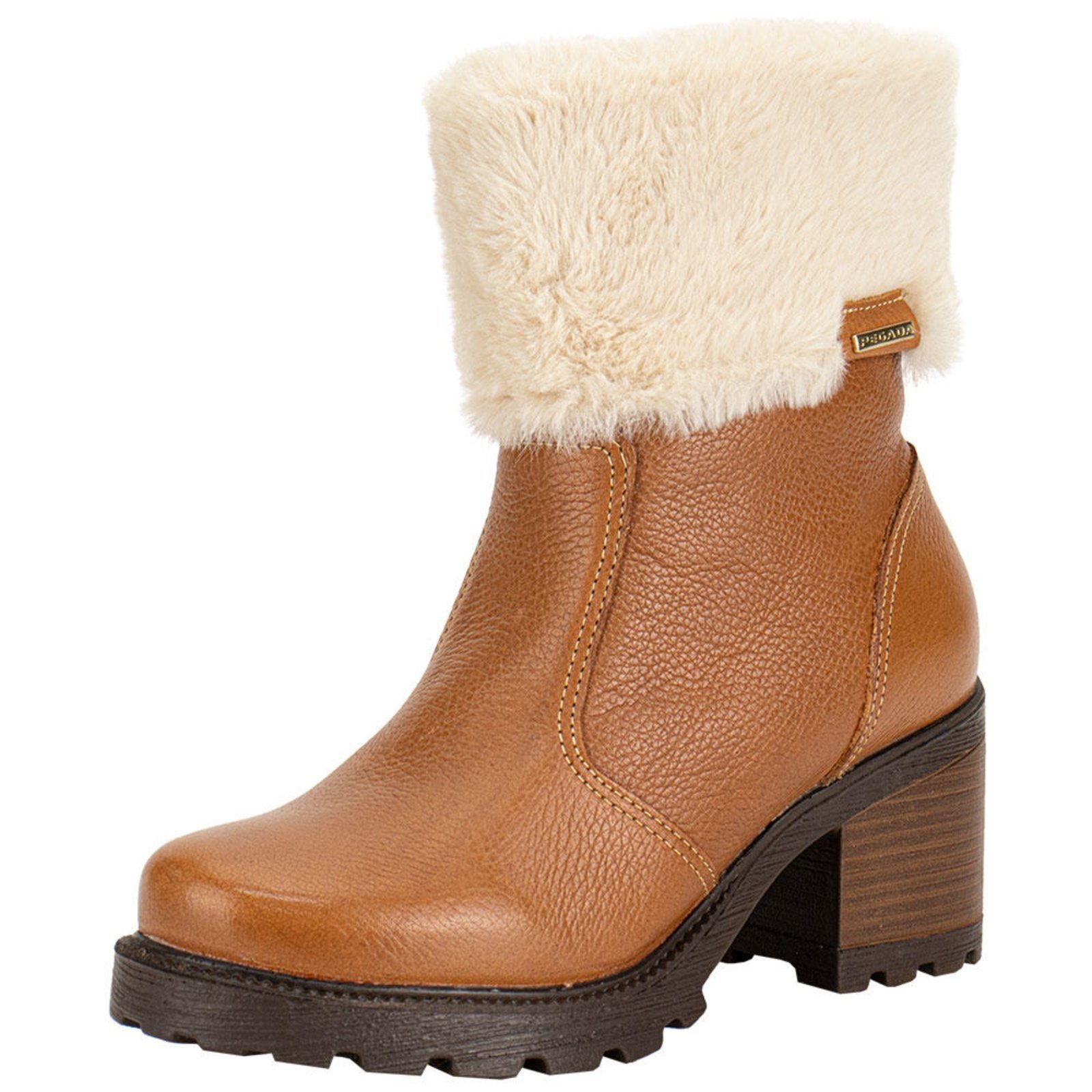 Bota Feminina Cano Baixo Pegada 281328 6071328 Caramelo