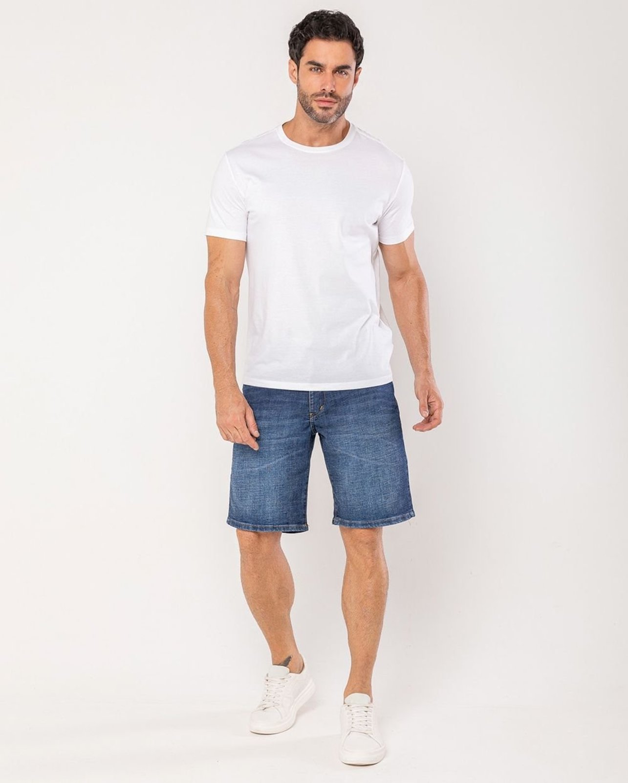 Bermuda Jeans Slim Fit Masculina 25097 Escura Consciência
