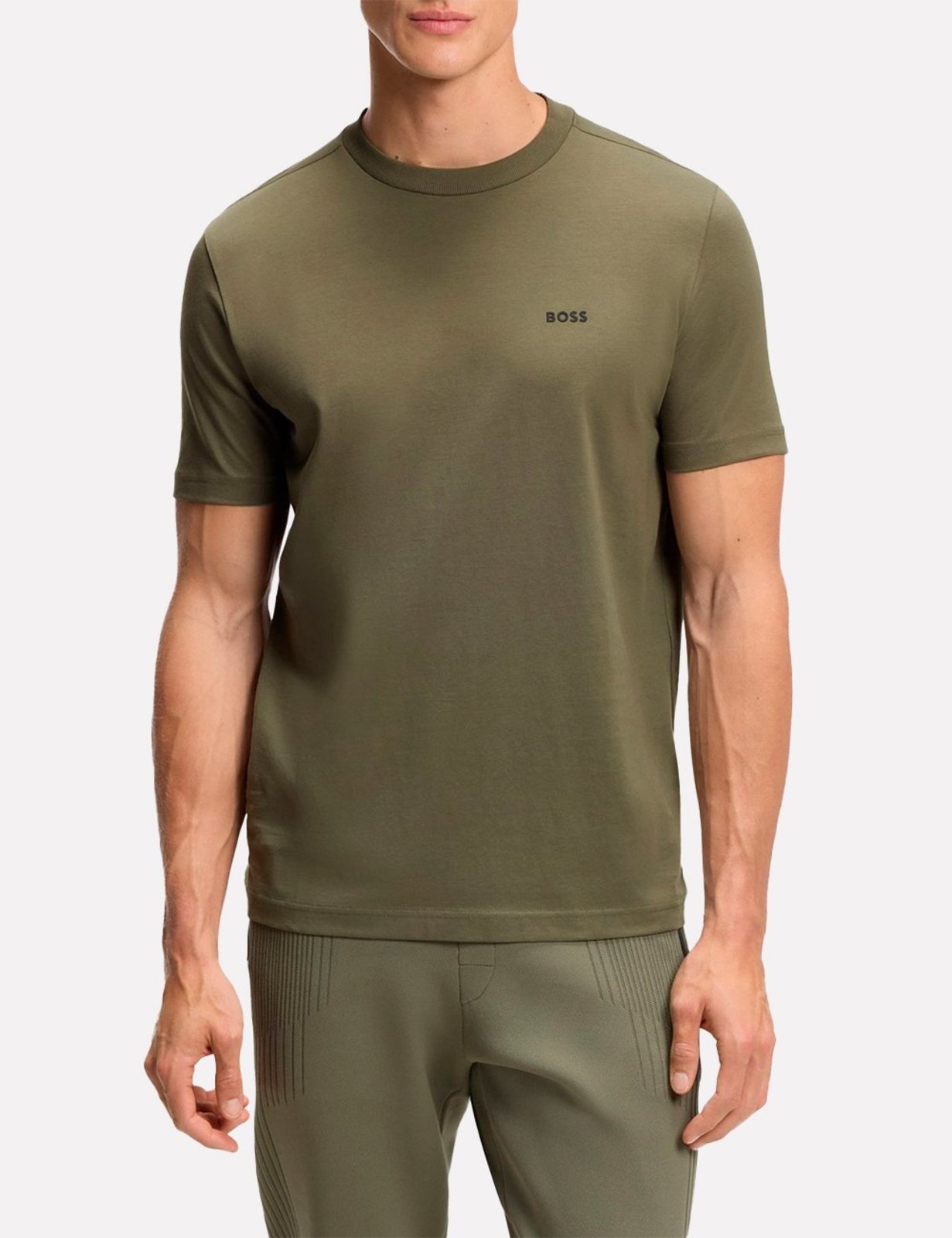 Camiseta Hugo Boss Masculina Regular Stretch Tee 398 Verde Escuro