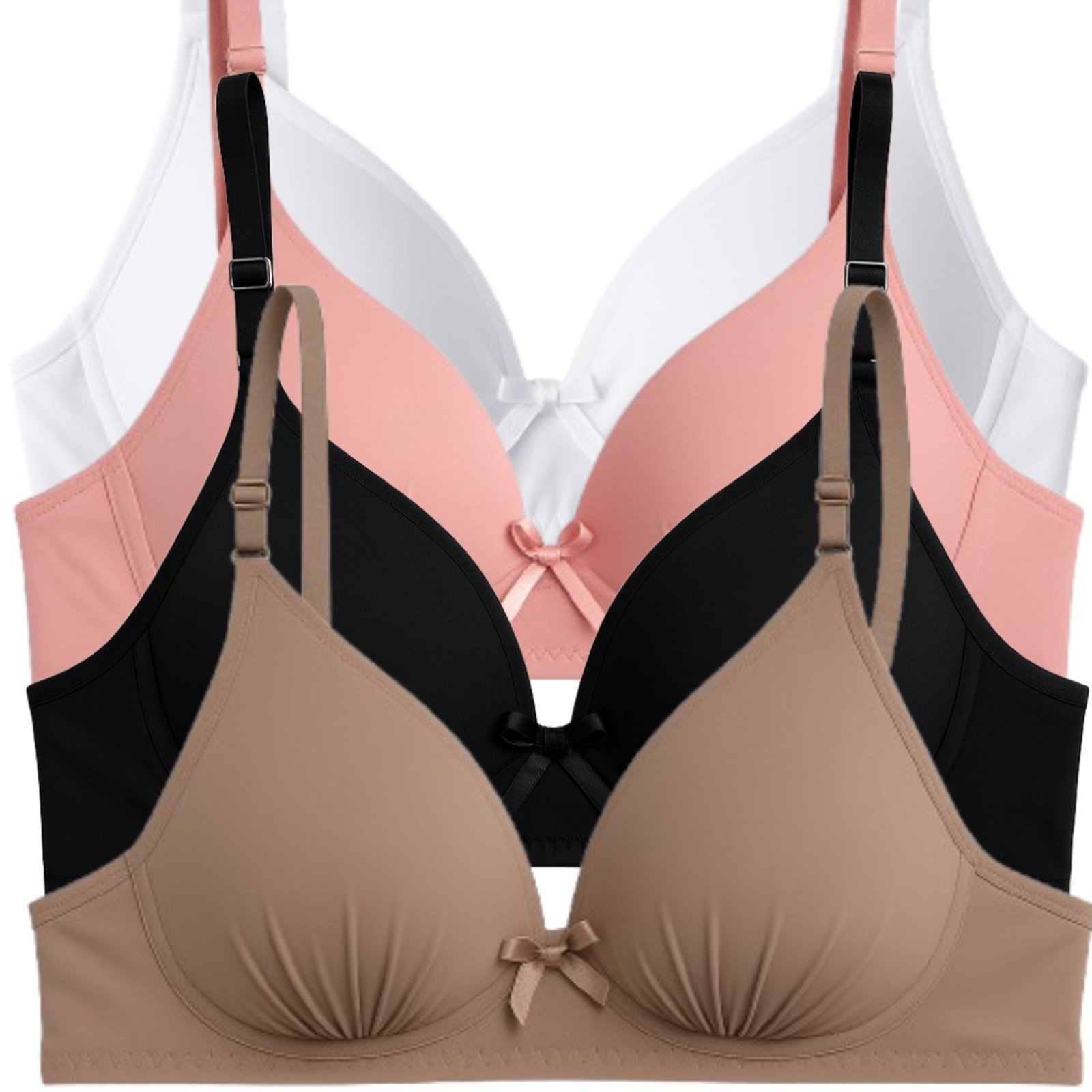 Kit 4 Sutiã Com Soft Bojo Reflexo Íntimo Básico Alça Ajustável Uso Dia a Dia Multicolorido