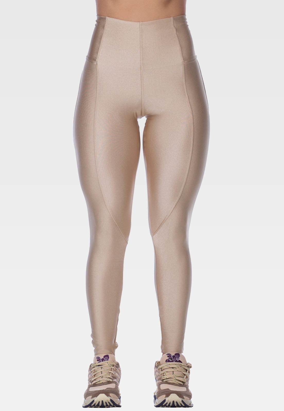 Calça Legging Fitness com Cintura Alta Summer Soul Bege