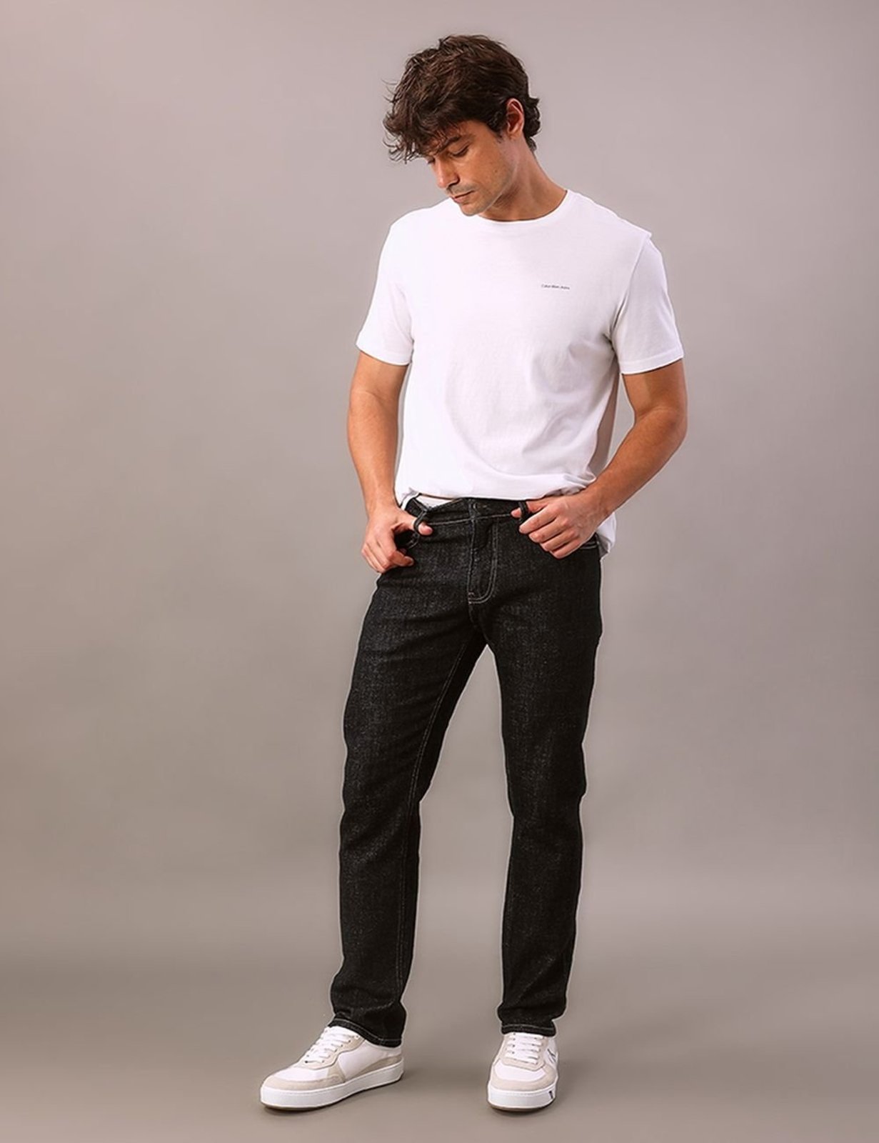 Calça Jeans Slim Raw Denim - Marinho Calvin Klein Jeans
