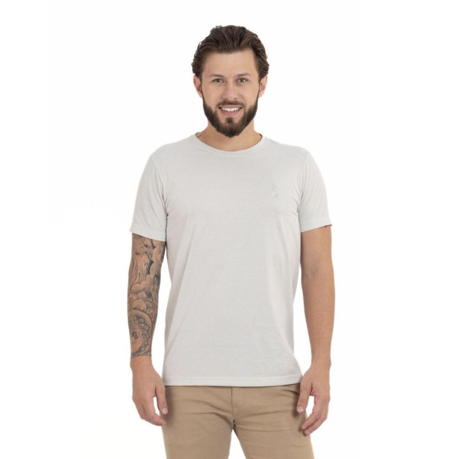 Camiseta Básica Casual Masculina Confortável em Malha Leve