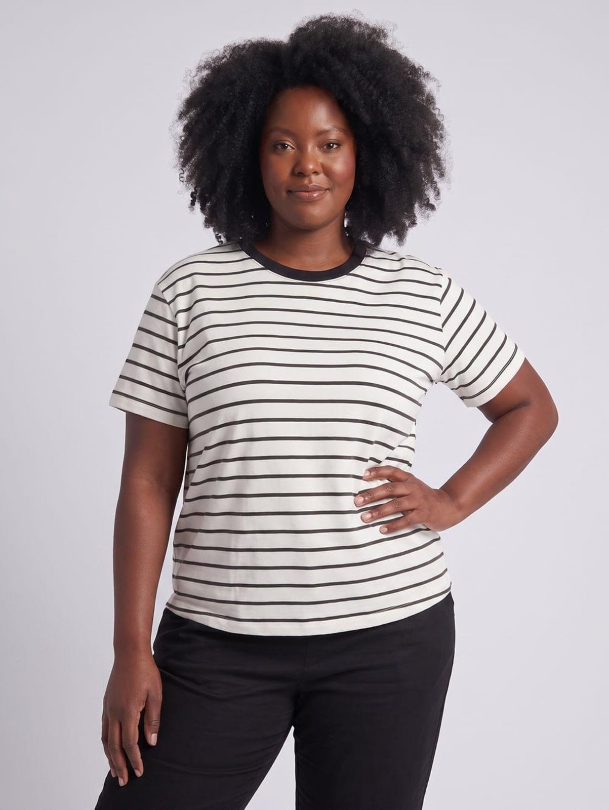 Blusa Manga Curta Plus Size Feminina OFF WHITE