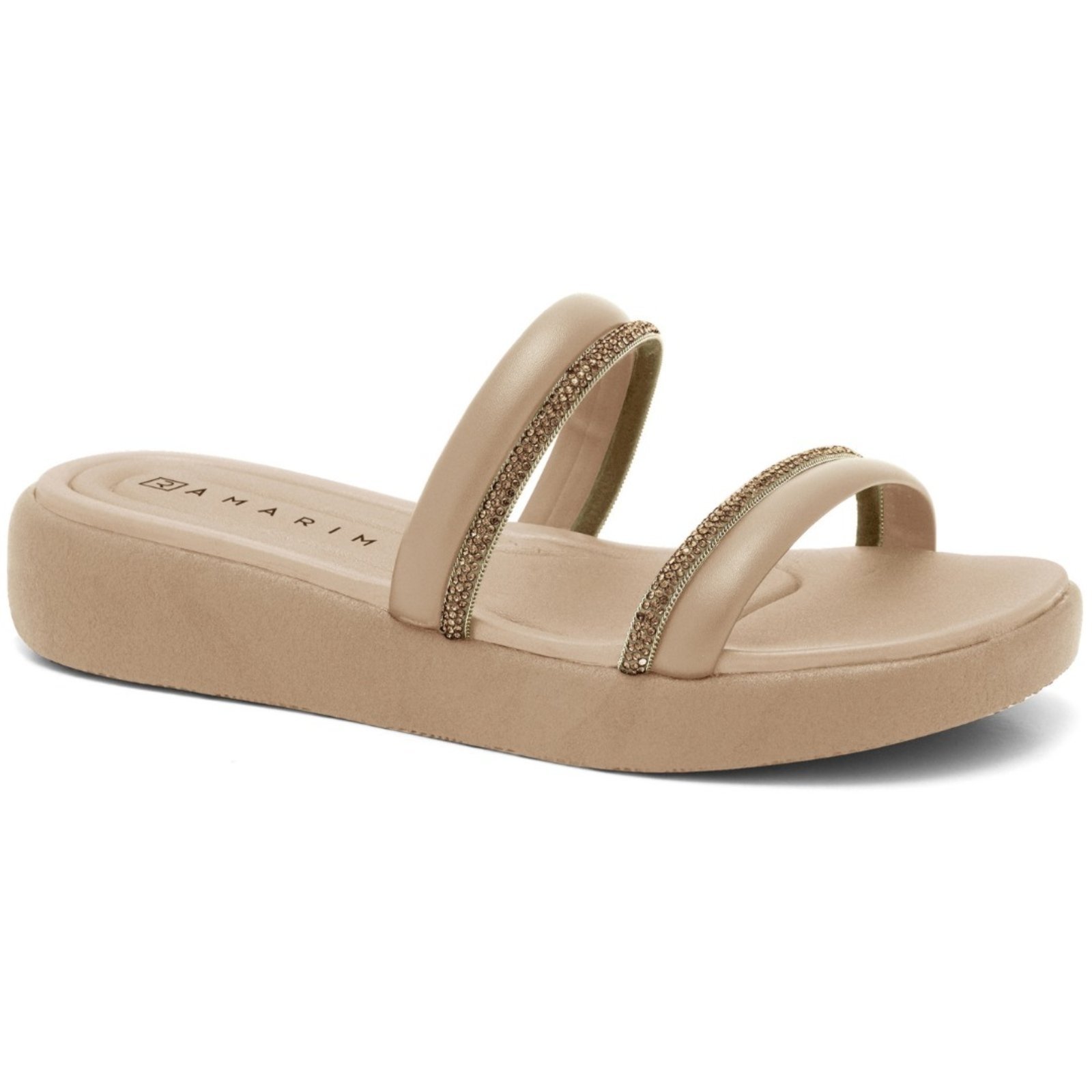 Tamanco Feminino Strass Caqui Ramarim 2424201-2 Tamanco Feminino Strass Caqui Ramarim 2424201-2