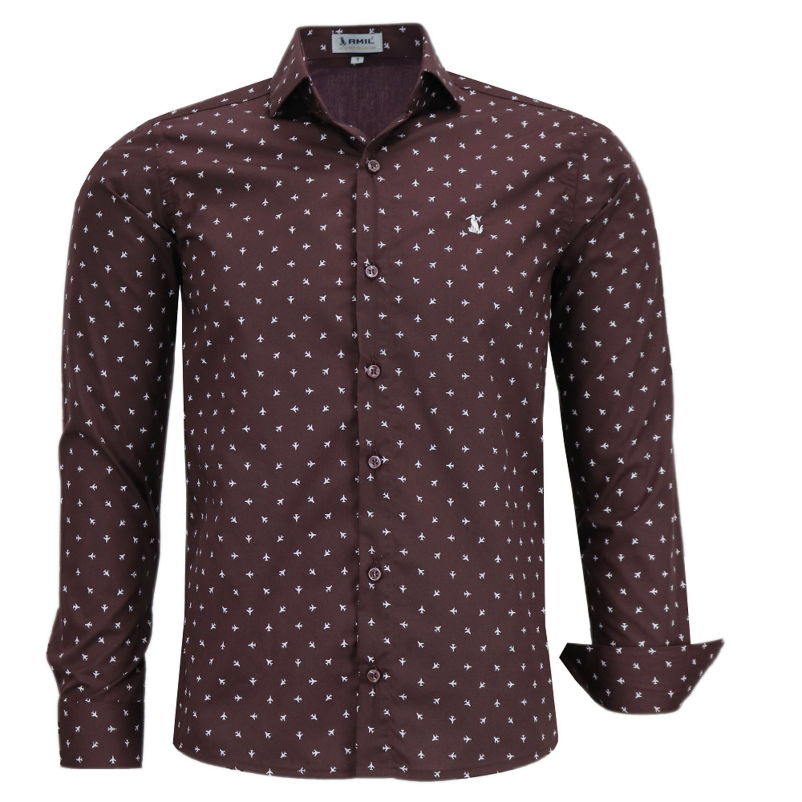 Camisa Manga Longa Estampada Original Amil Cor3