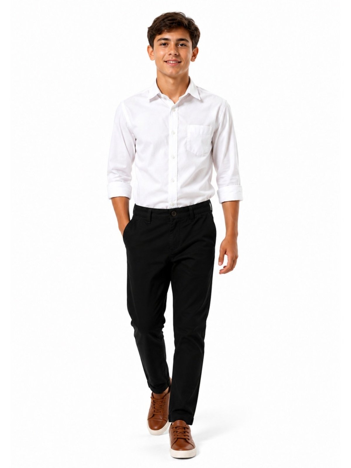 Infantil – Calça Juvenil Masculina Social Alfaiataria Preta
