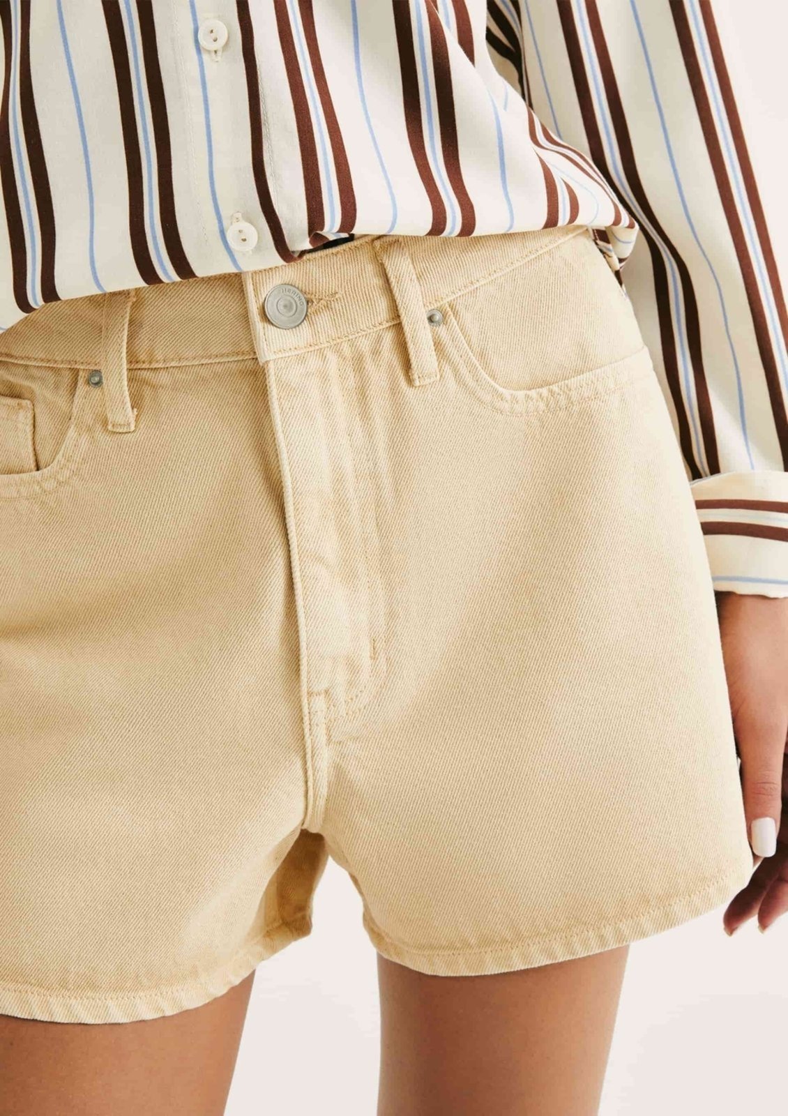 Vista 3 Shorts Feminino Cintura Média Em Sarja Hering amarelo Hering amarelo