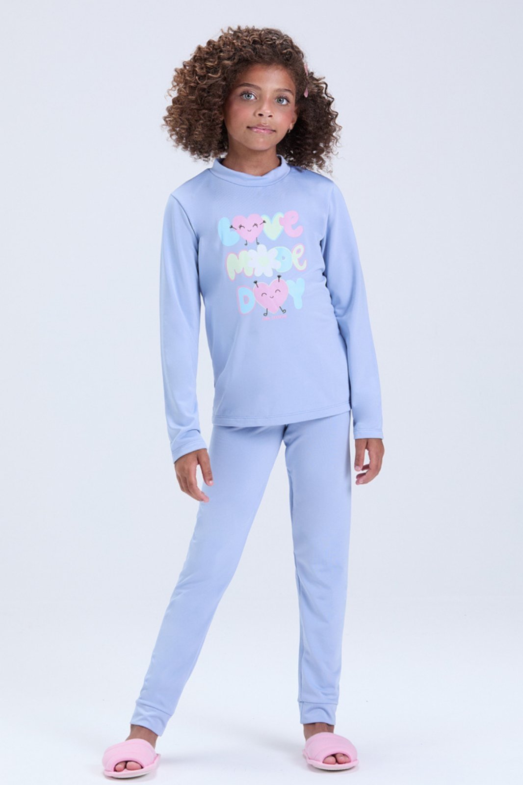 Infantil - Conjunto Térmico Feminino Brilha no Escuro Love Day