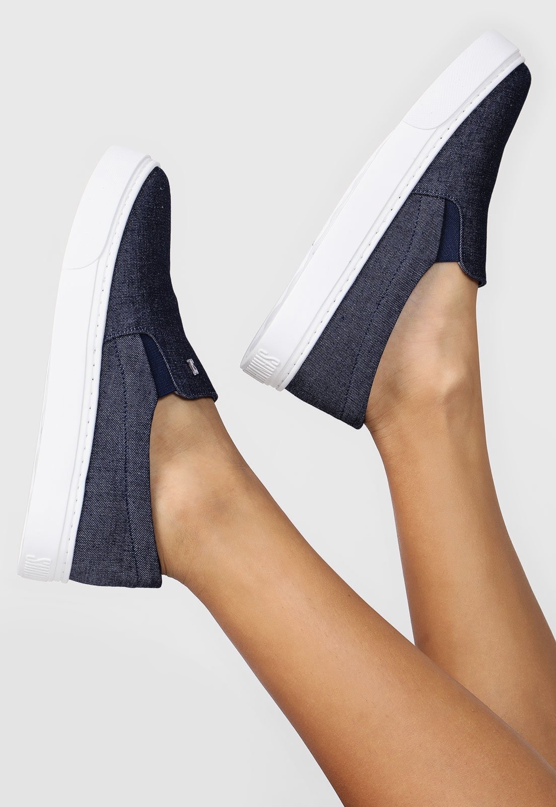 Vista 2 Tênis Slip On Santa Lolla Comfort Azul jeans azul jeans azul