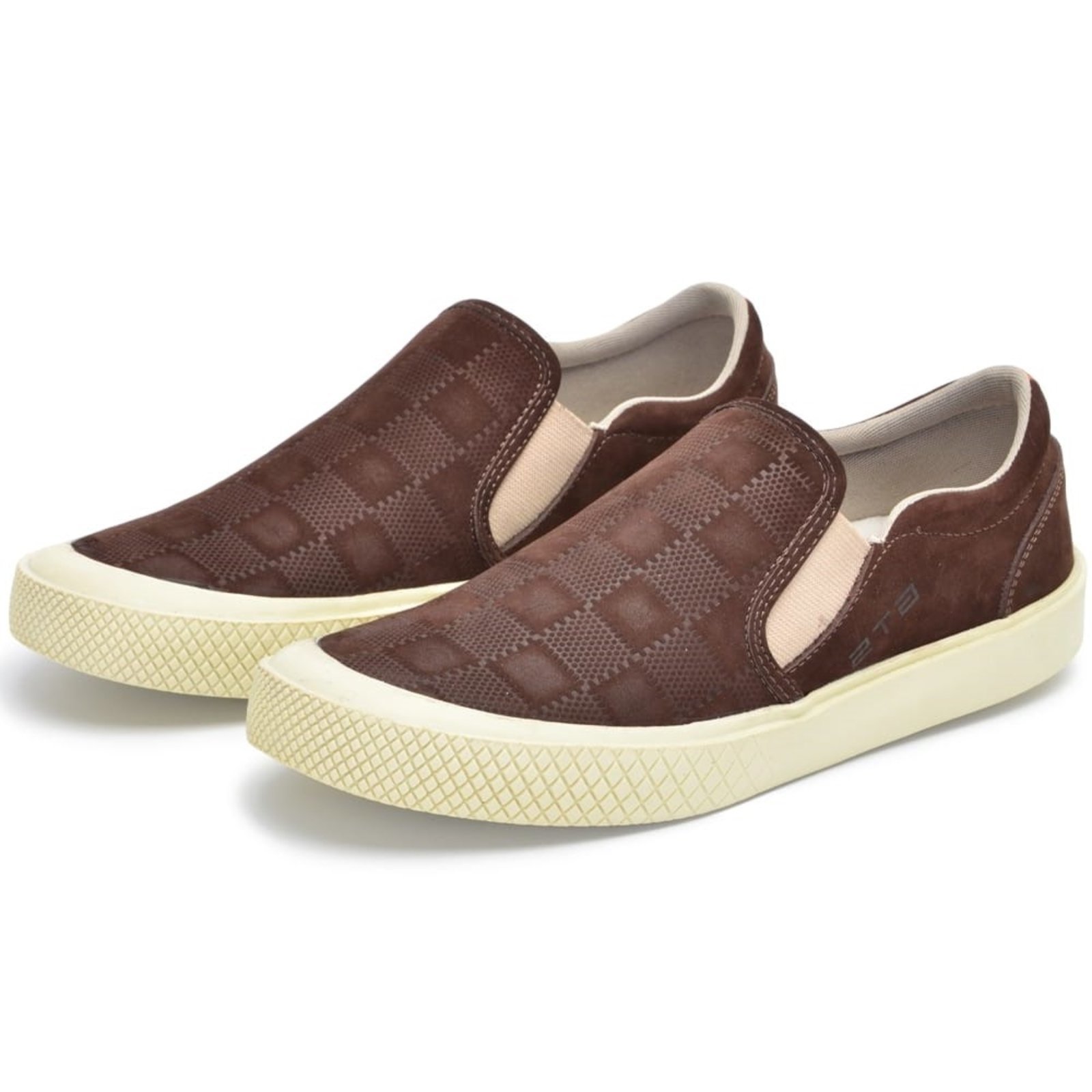 Vista 3 Tenis Masculino Slip On de Couro Clube do Sapato de Franca DFT Nautico café Clube do Sapato de Franca café