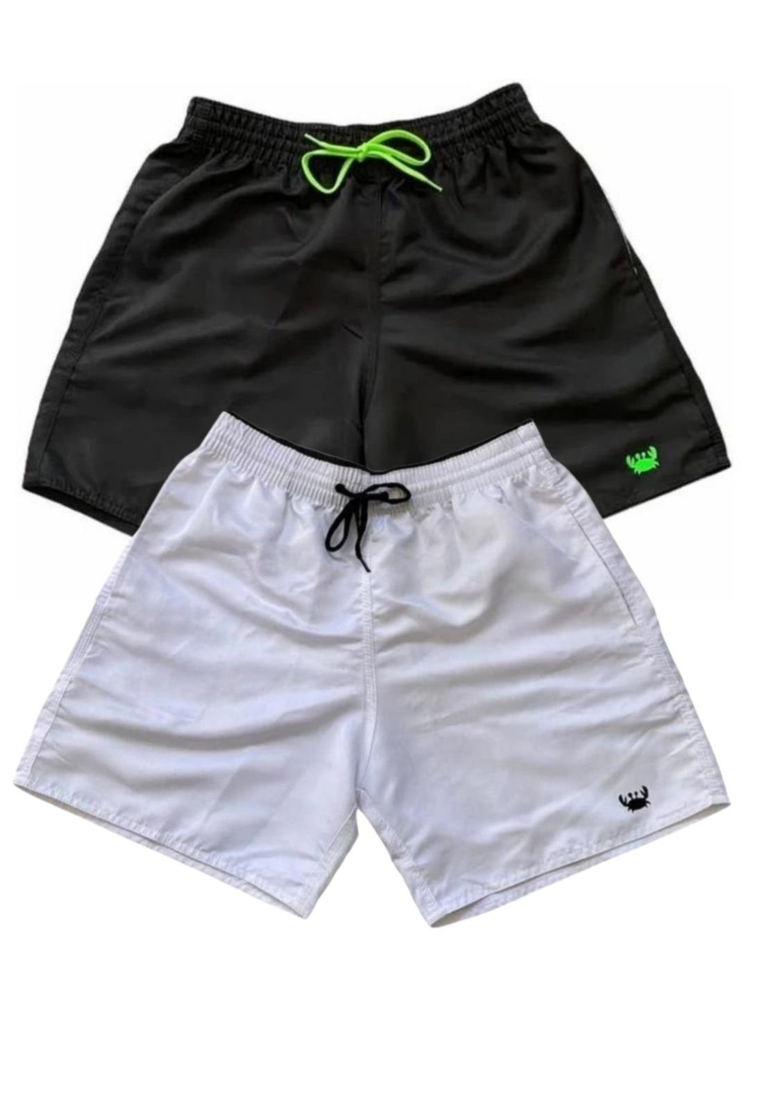 Kit 2 Short Bermuda Moda Praia Tactel Liso Relaxado