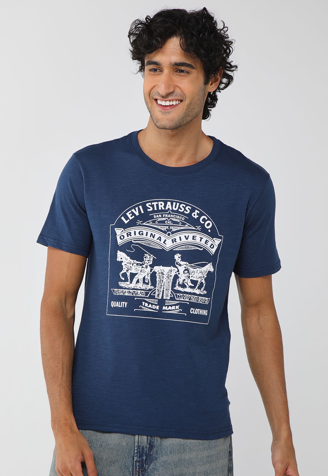Camiseta Masculina Levis Graphic Crewneck Azul Marinho