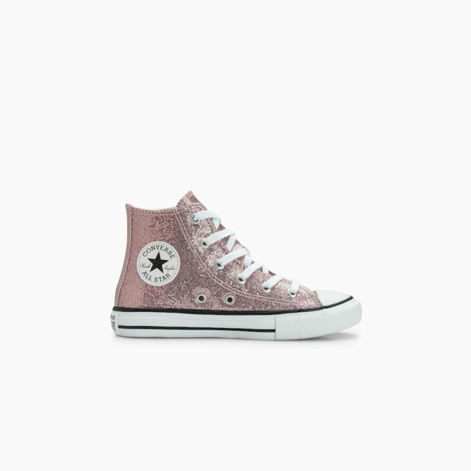 Infantil - Tênis Juvenil Chuck Taylor All Star Shine Cano Alto Rosa