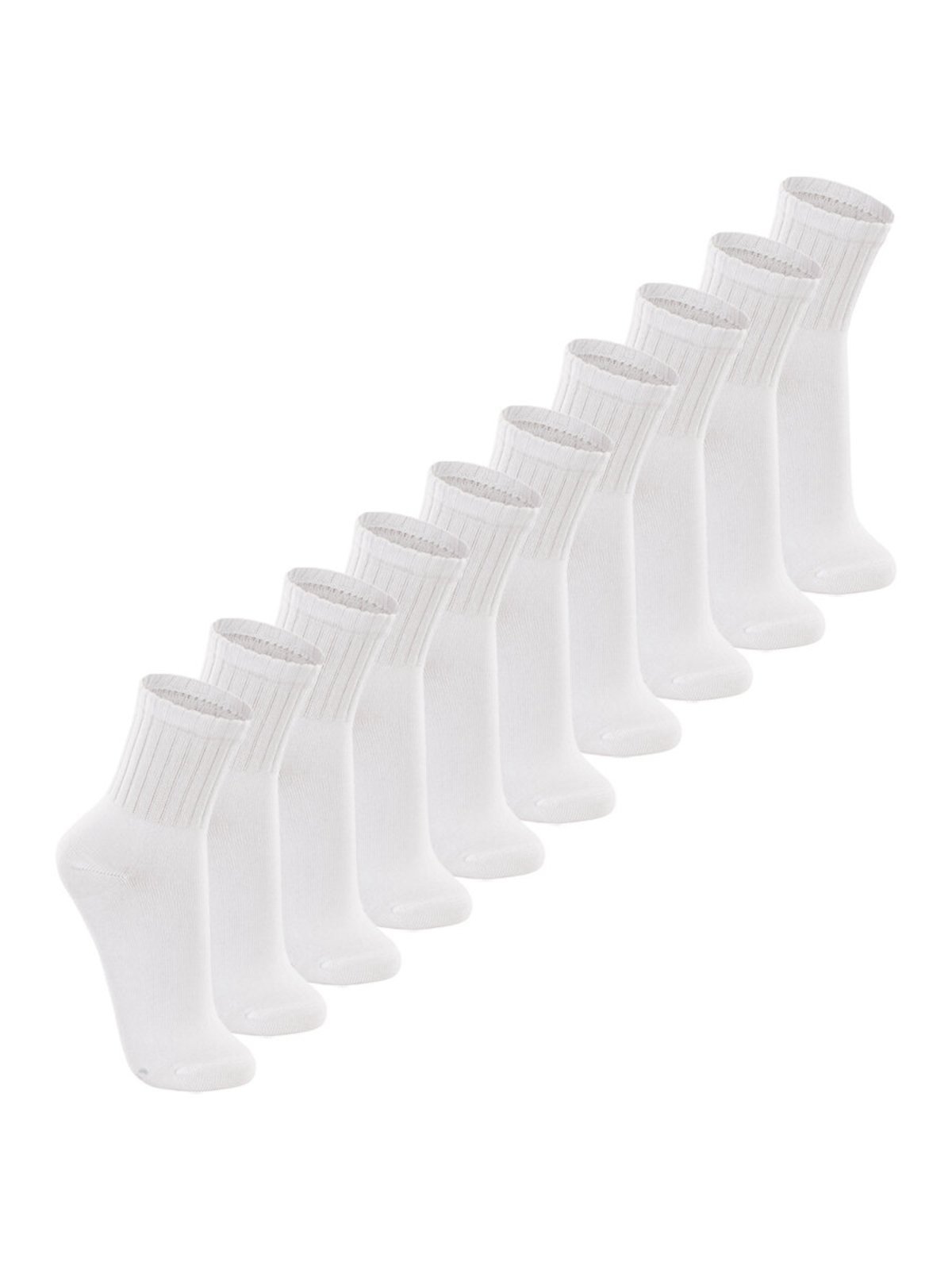 Vista 2 Kit com 10 Meias Esportiva Cano Médio Lupo branco Lupo branco