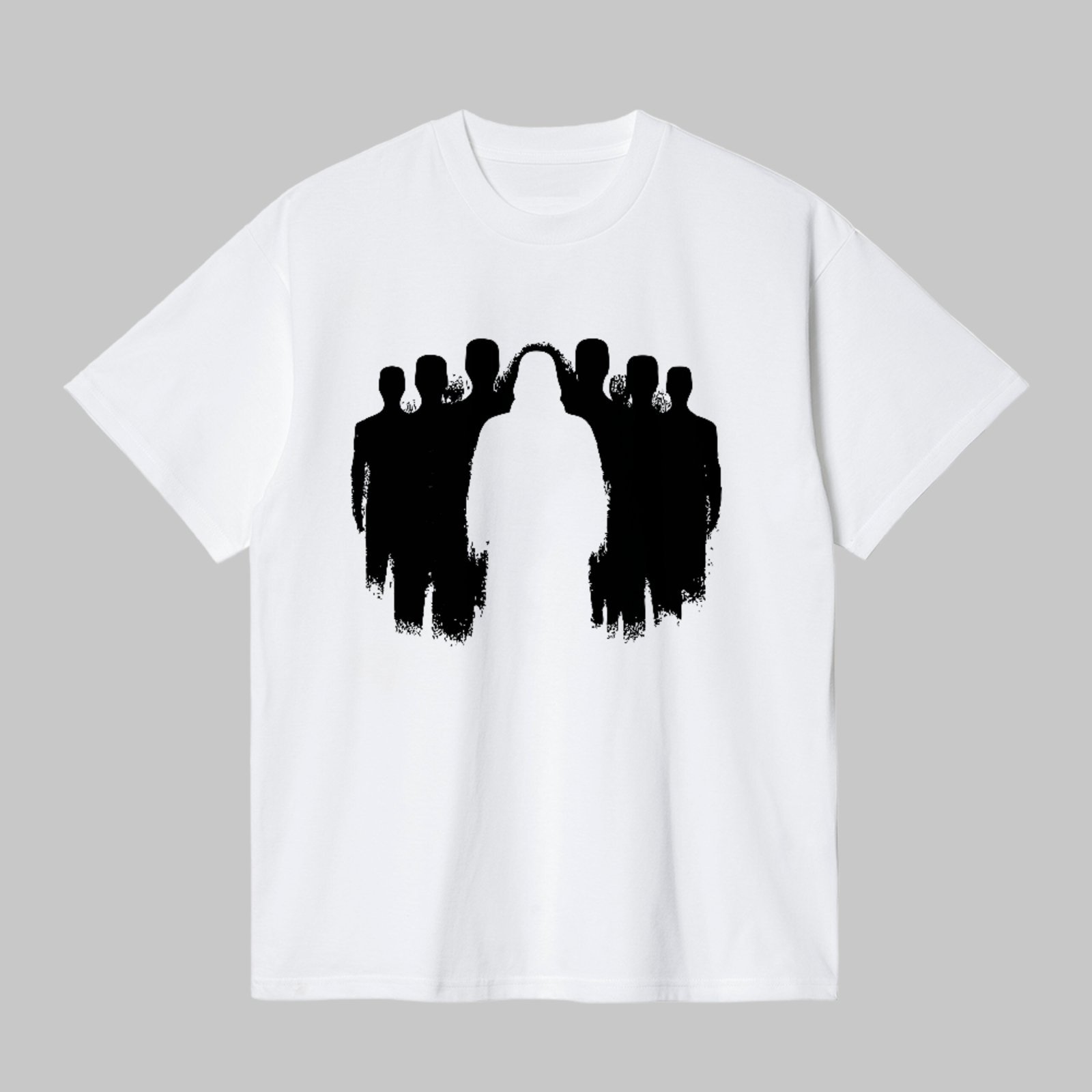 Camiseta Básica Jesus Entre Nós Fé Cristã Estilo Minimalista Branco