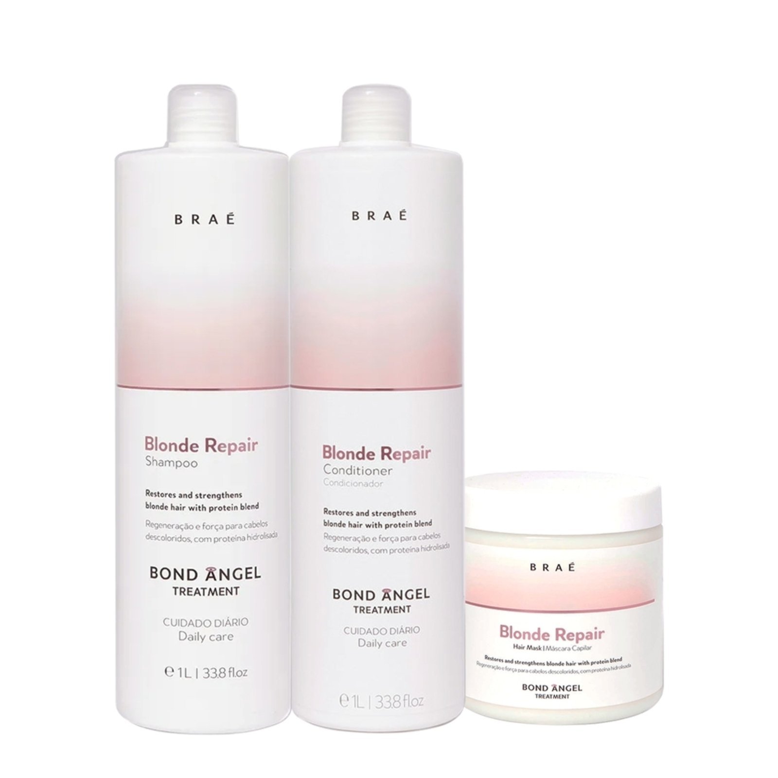 Vista 2 Kit Braé Blond Repair Trio Litro (3 produtos) multicolorido BRAÉ multicolorido