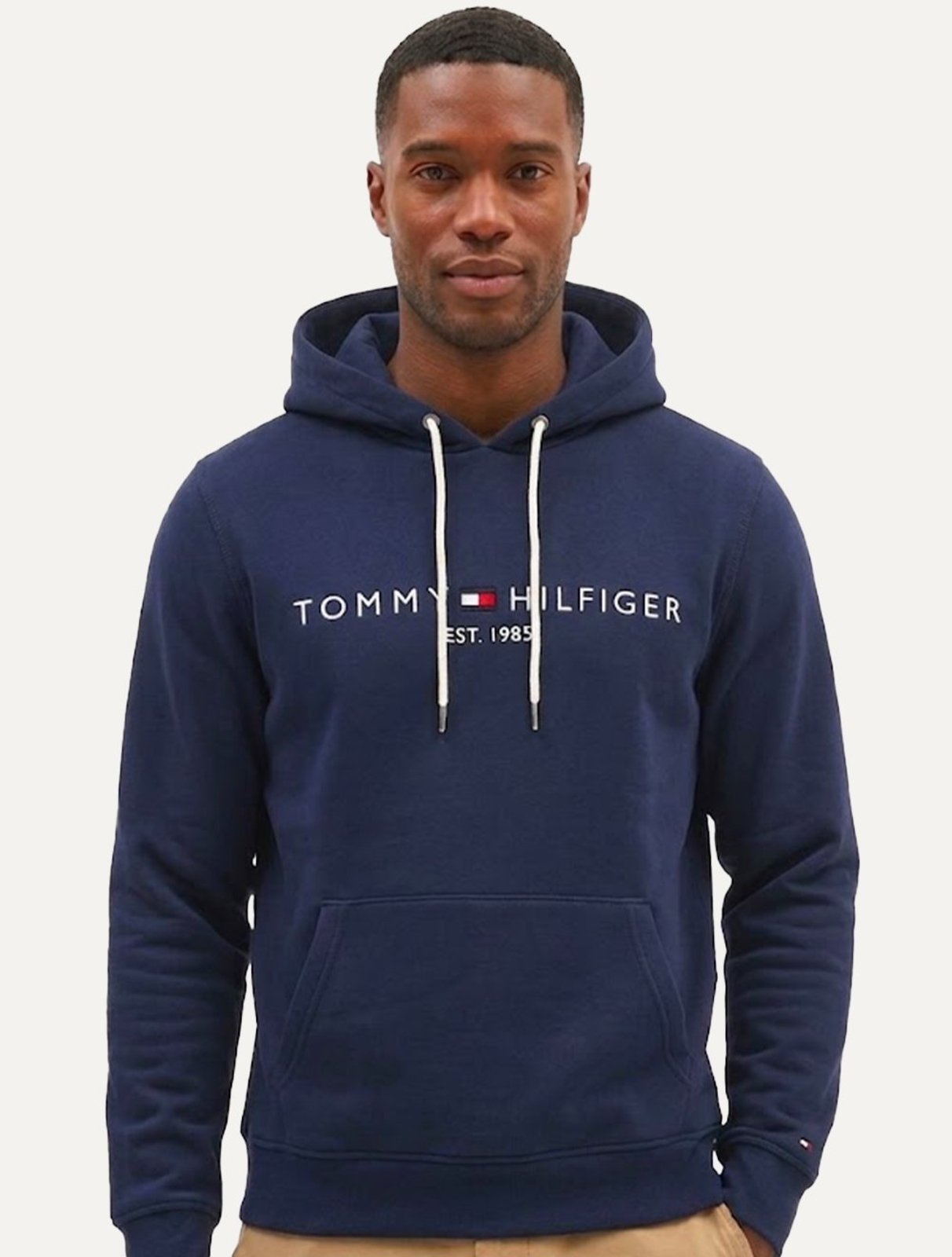 Moletom Tommy Hilfiger Masculino Hoodie Logo Core Azul Marinho