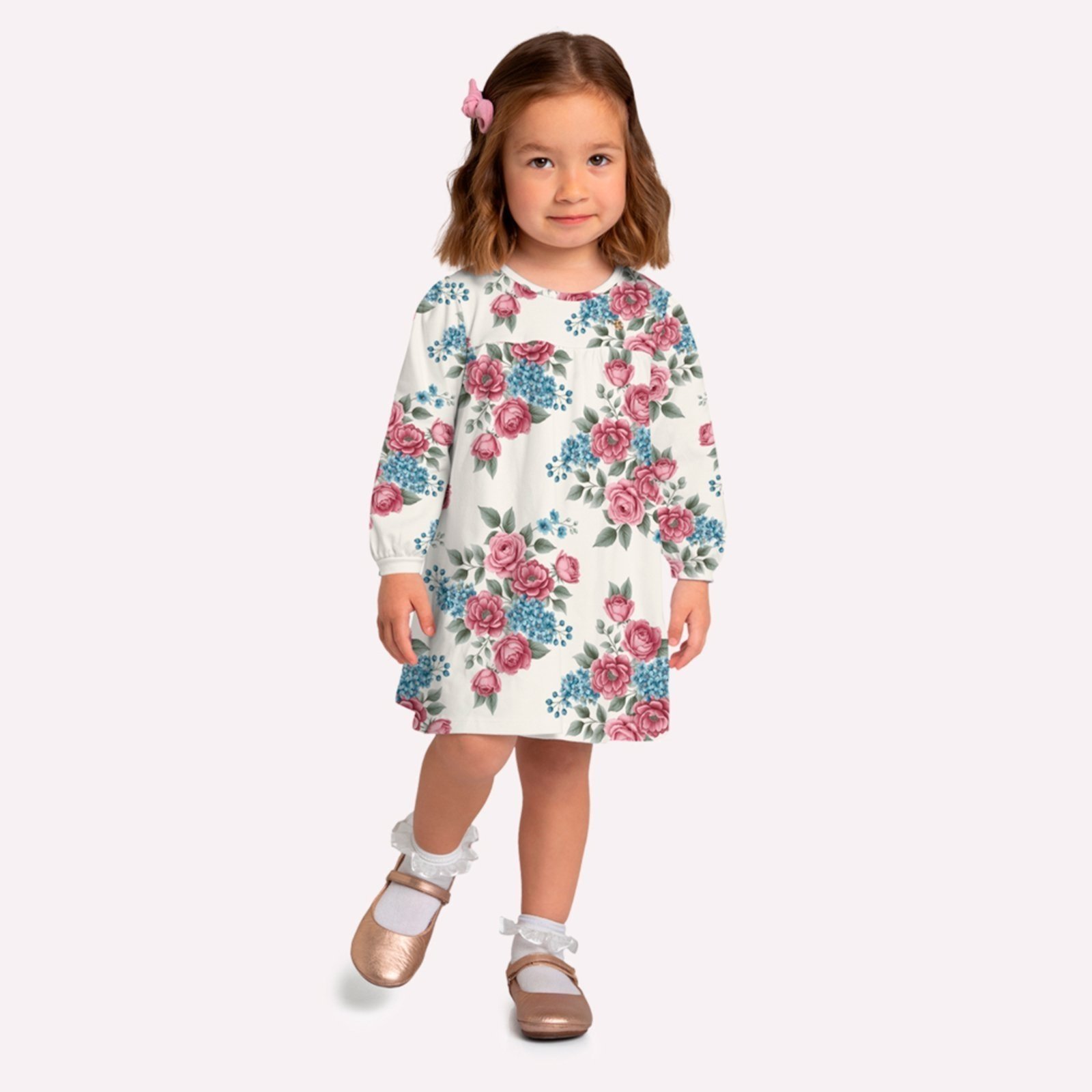 Infantil - Vestido Menina Flores Milon