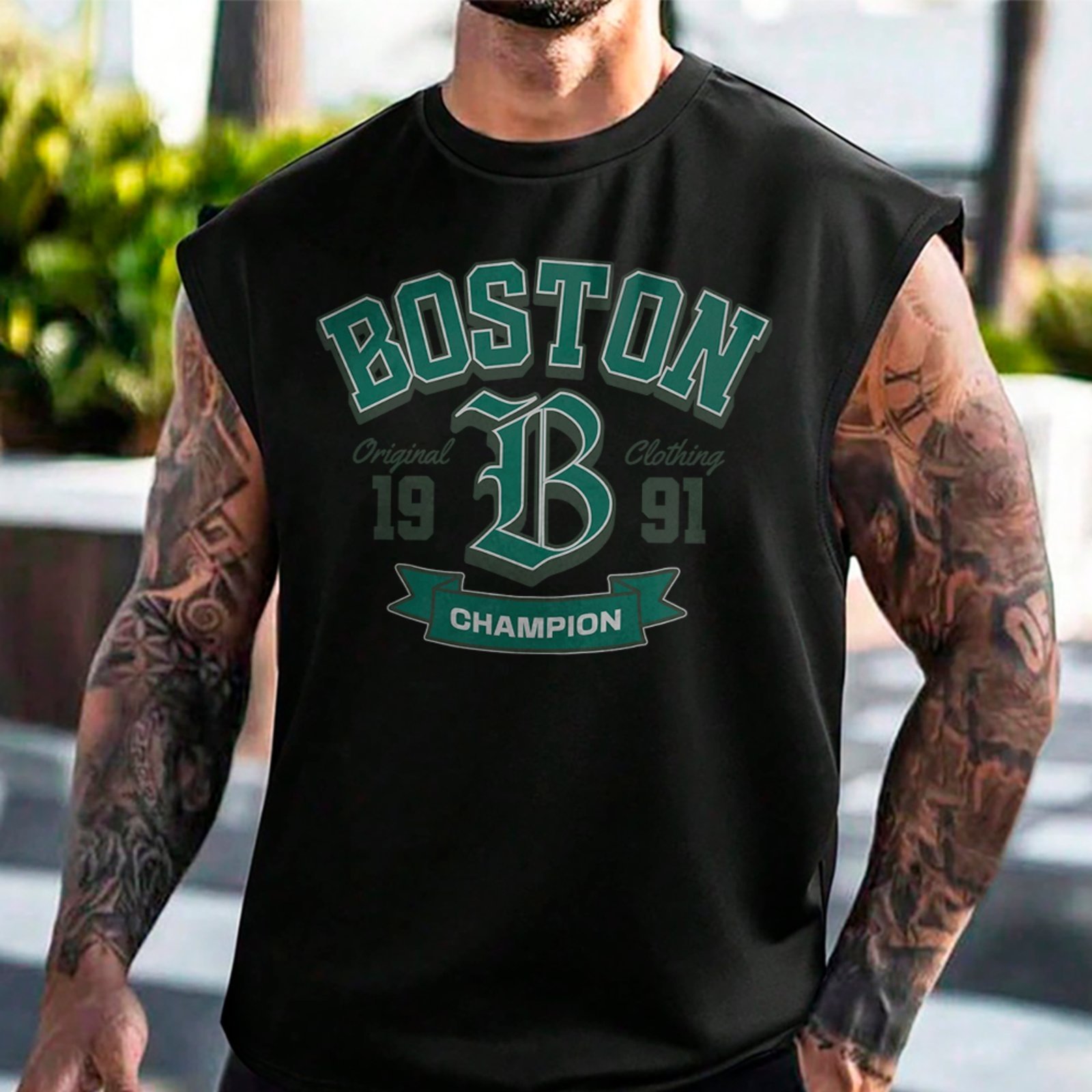 Camiseta Regata Machão Boston 1991 College Moda Urbana Preto