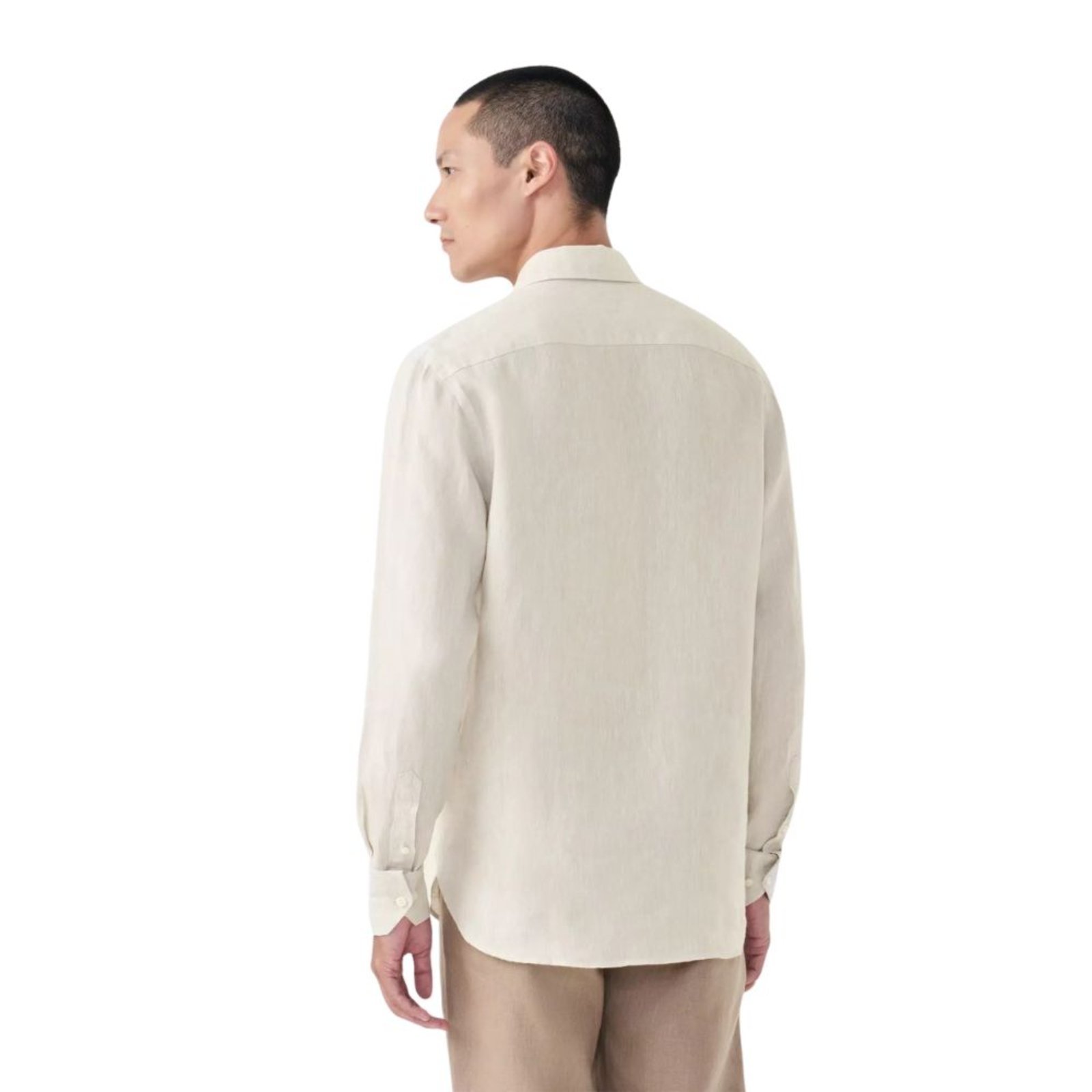 Vista 3 Camisa Oficina Reserva Roma Linho Areia bege bege