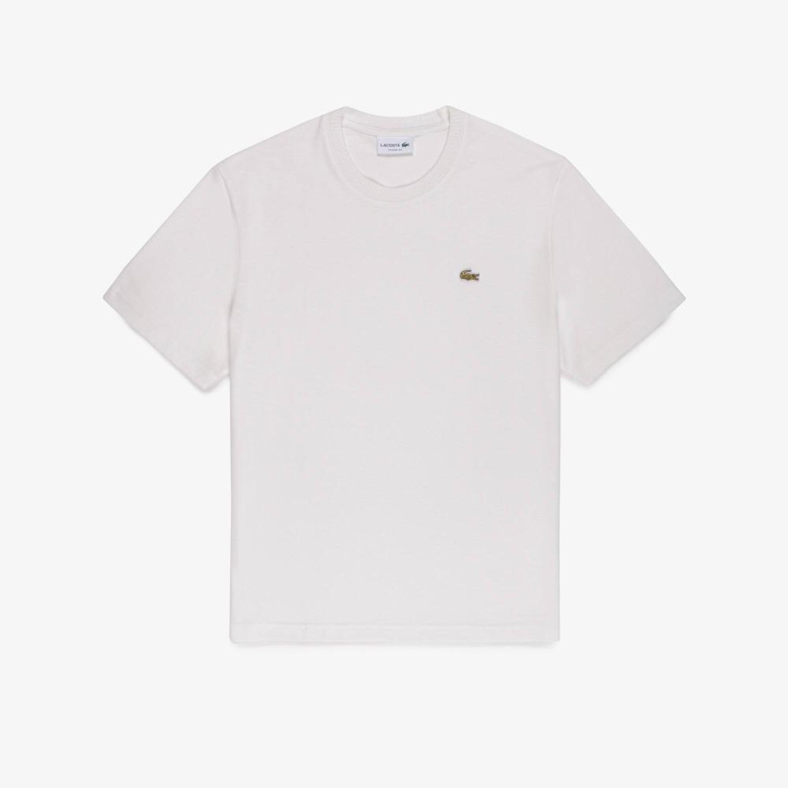 Camiseta de Malha de Algodão e Linho Branco