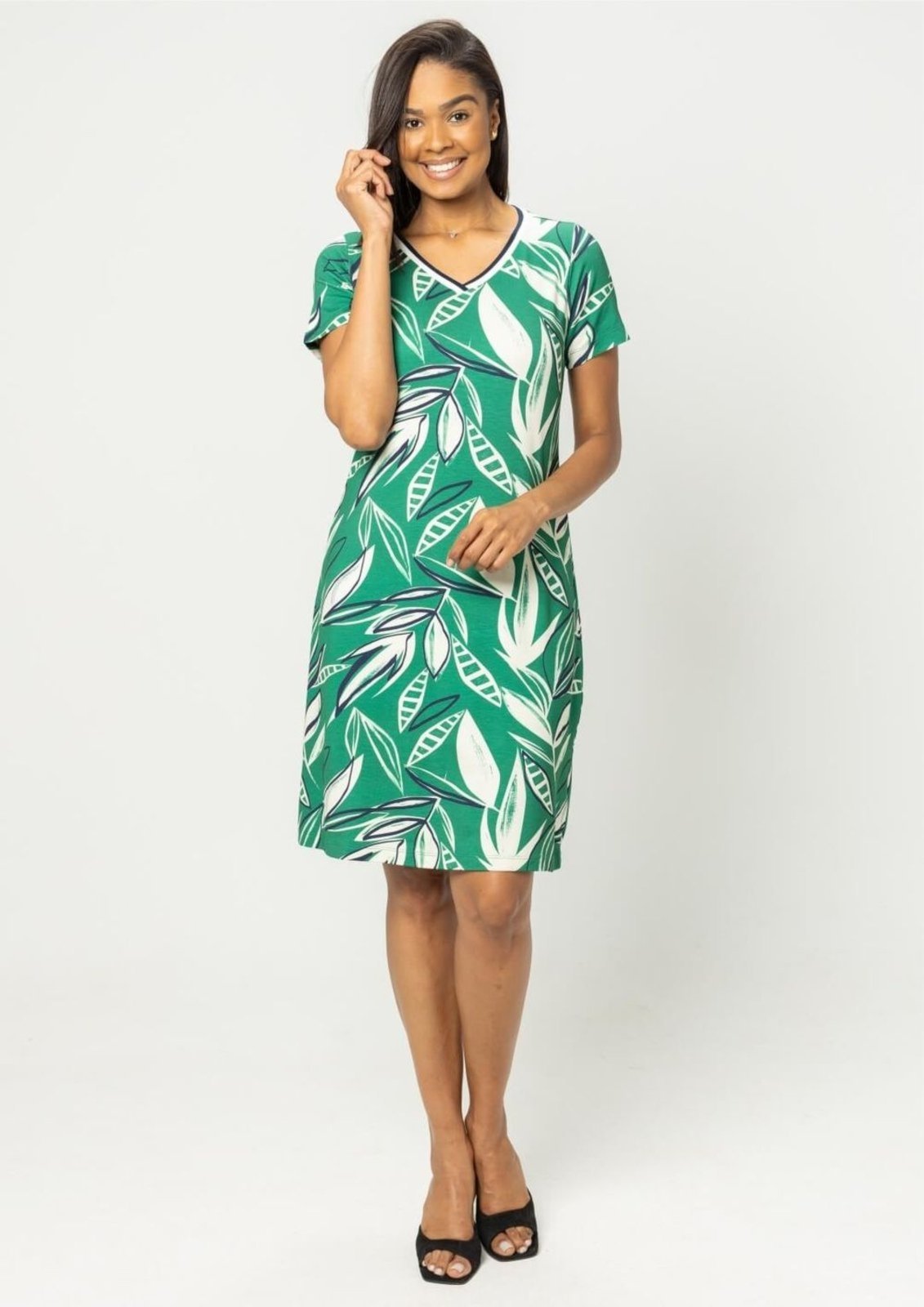 Vestido Pau a Pique Estampado Verde VERDE – GG Pau a Pique