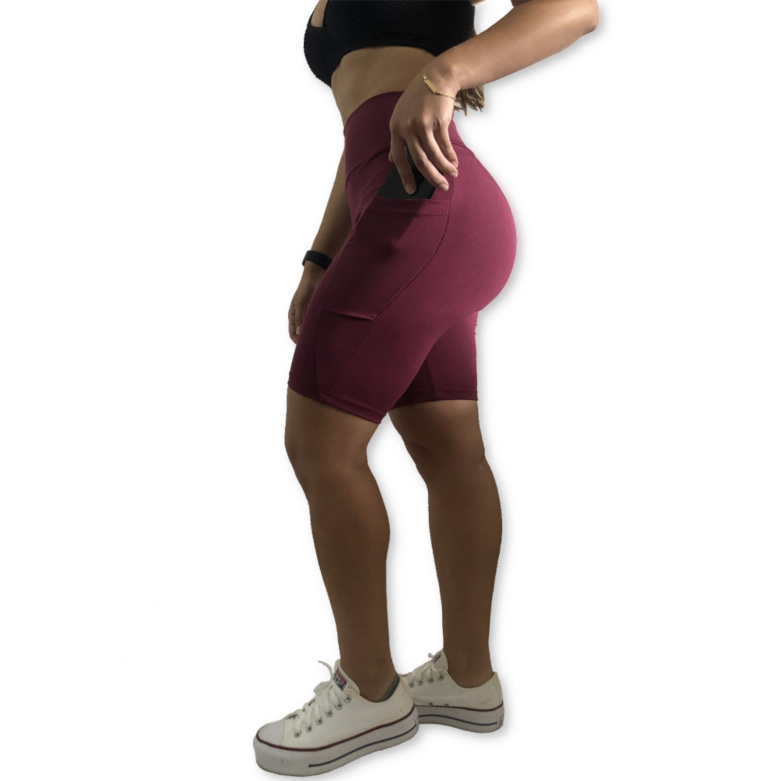 Vista 3 Bermuda Heide Ribeiro Fit Bolso para Dispositivos vinho Heide Ribeiro vinho