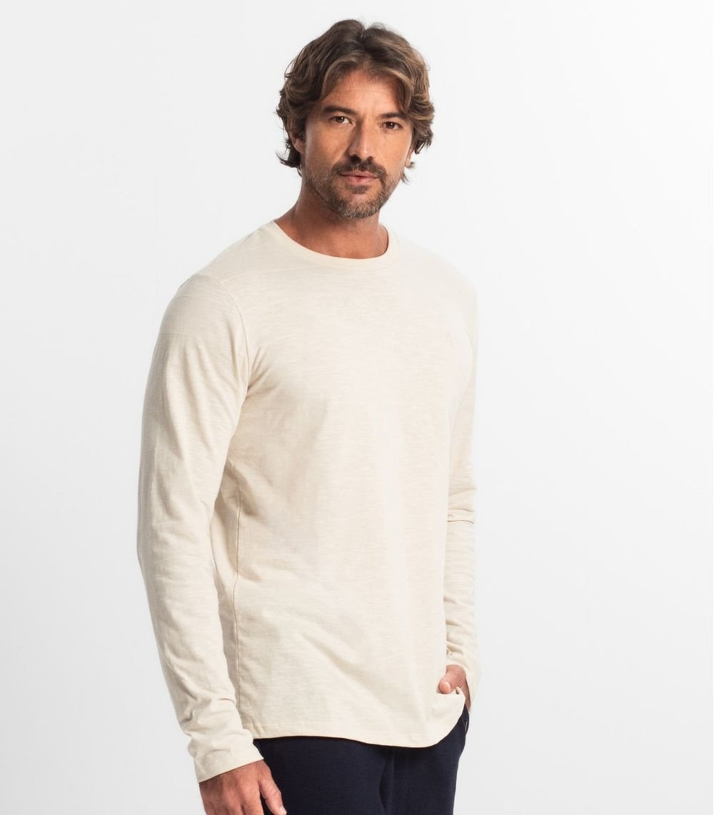 Vista 3 Camiseta Masculina Manga Longa Básica Diametro Diametro basicos rosa Diametro basicos rosa