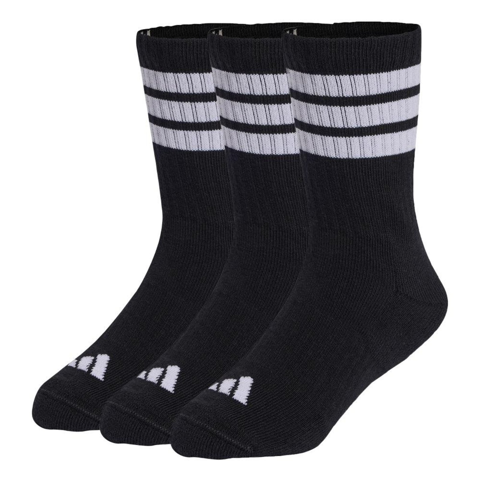 MEIAS ESPORTIVAS ACOLCHOADAS TRÊS LISTRAS 3 PARES adidas Performance Preto
